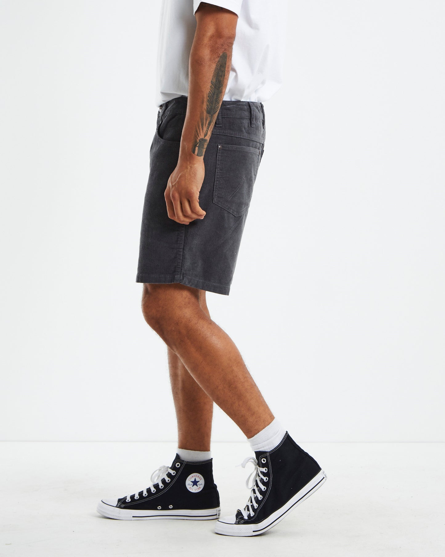 Cord Shorts Pewter Grey