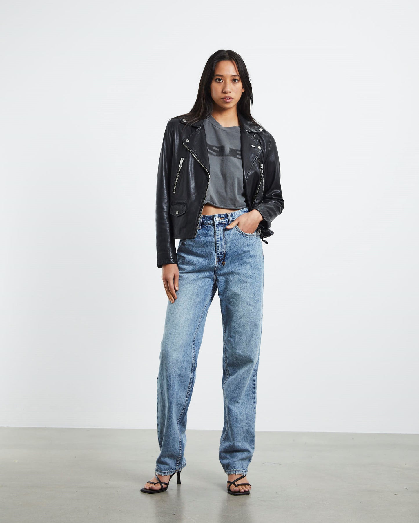 Sott Oh G Crop T-Shirt Vintage Grey