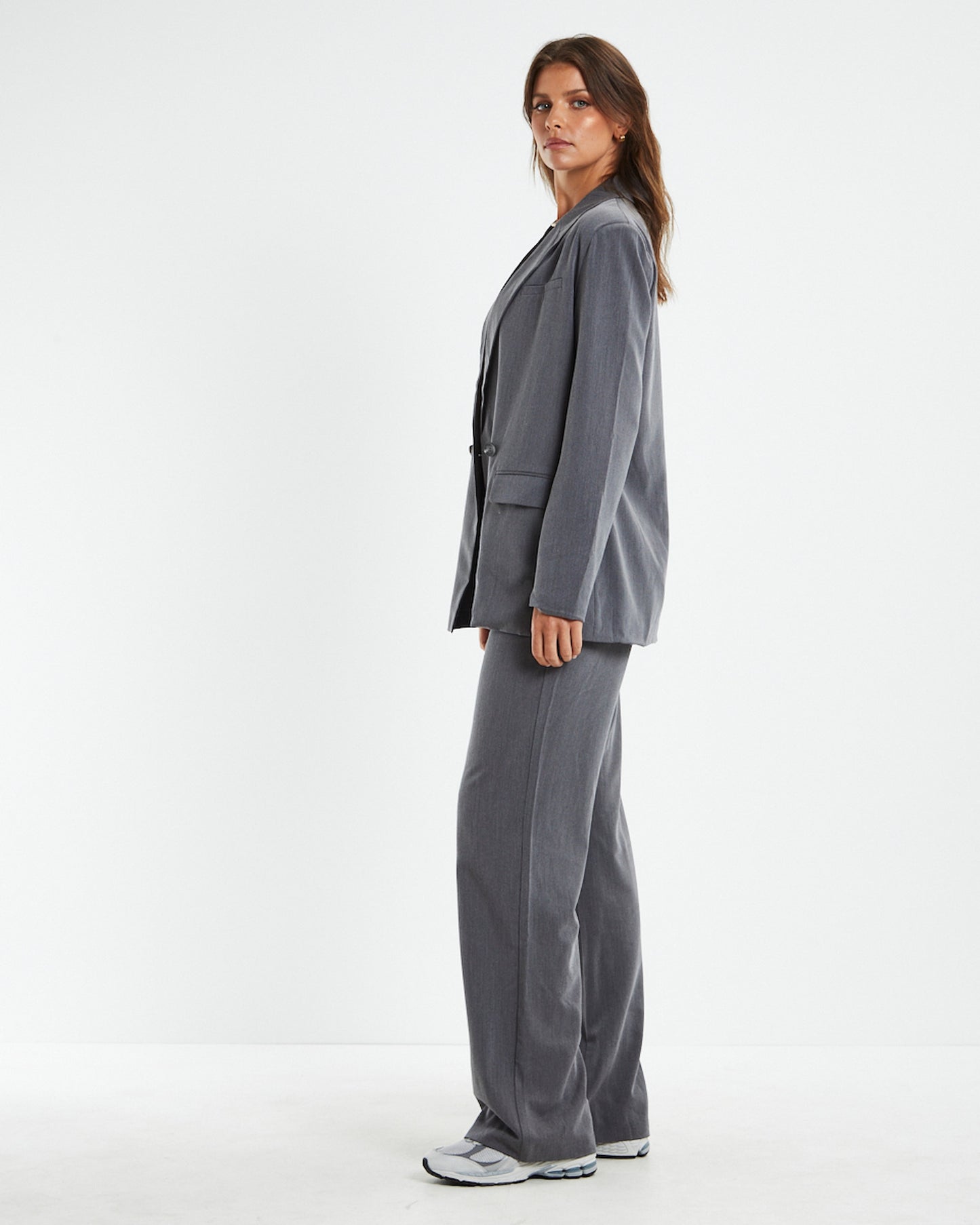 Tia Boyfriend Blazer Grey