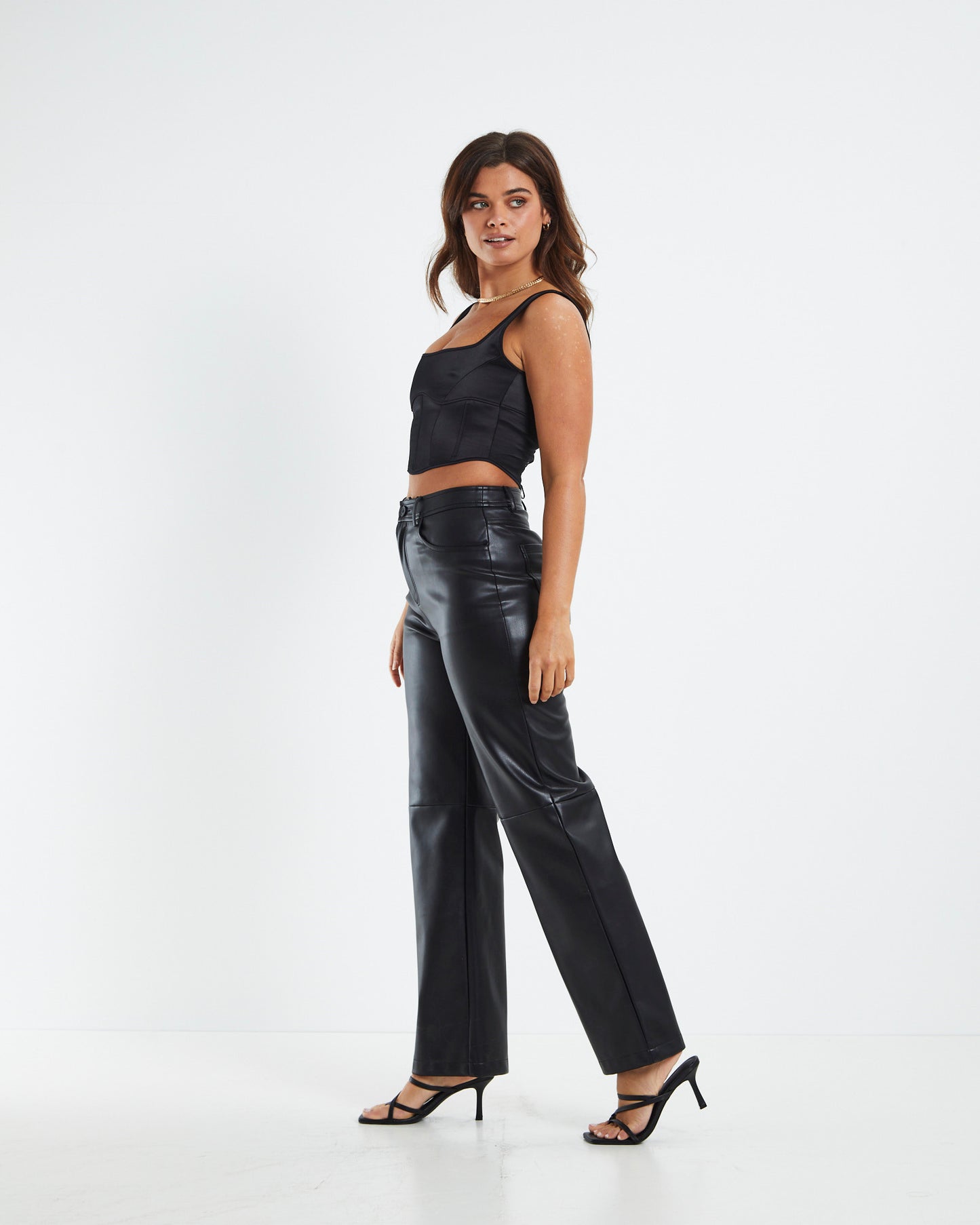 Romy Lace Back Corset Bustier Black