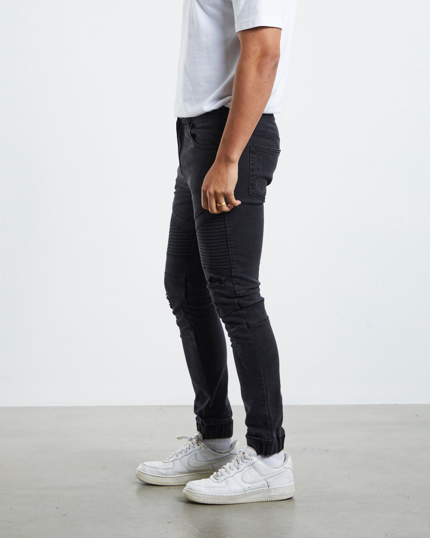 Em 2 Cuffed Biker Pants Black