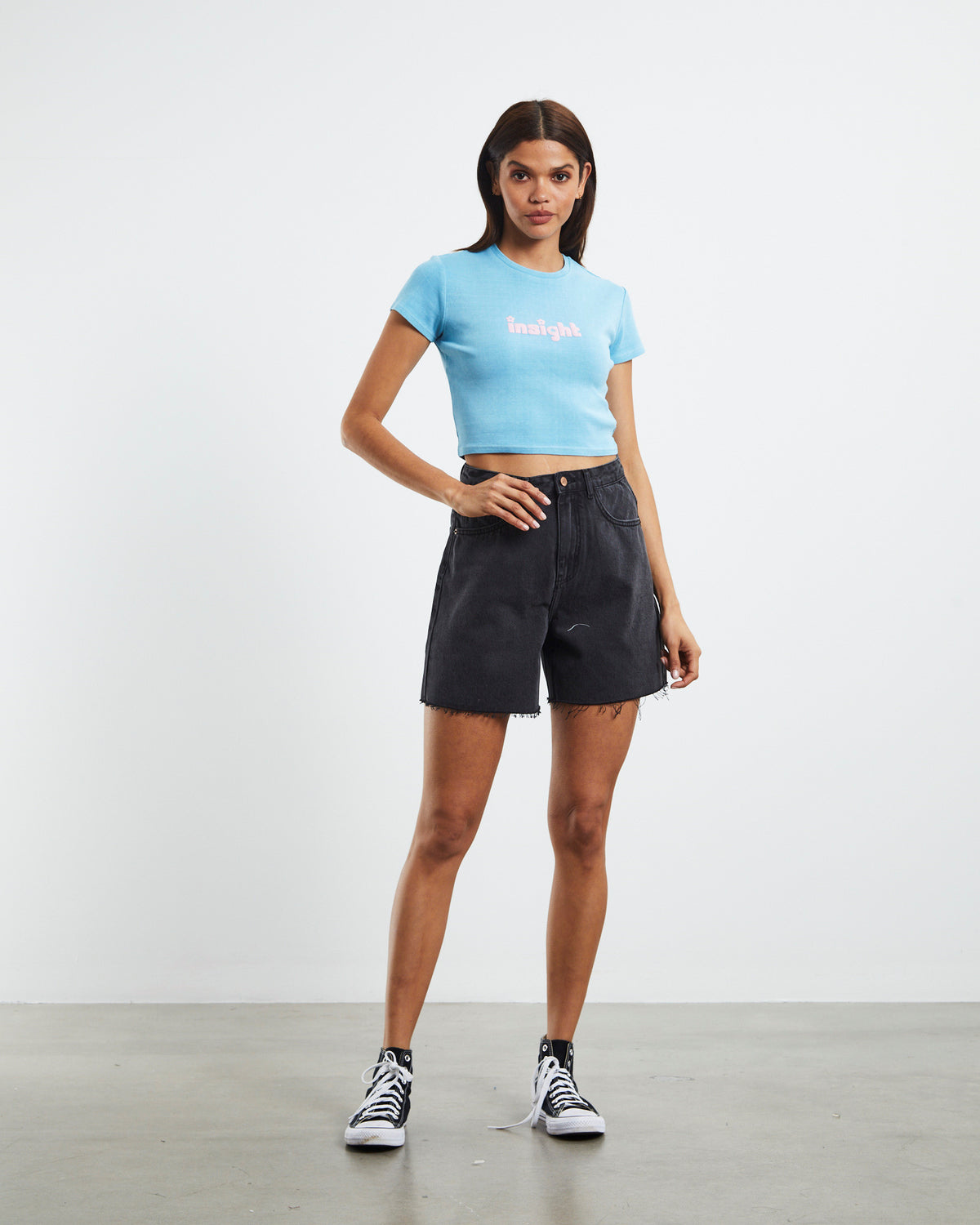 Vinnie Vintage Denim Shorts After Dark Black BLACK
