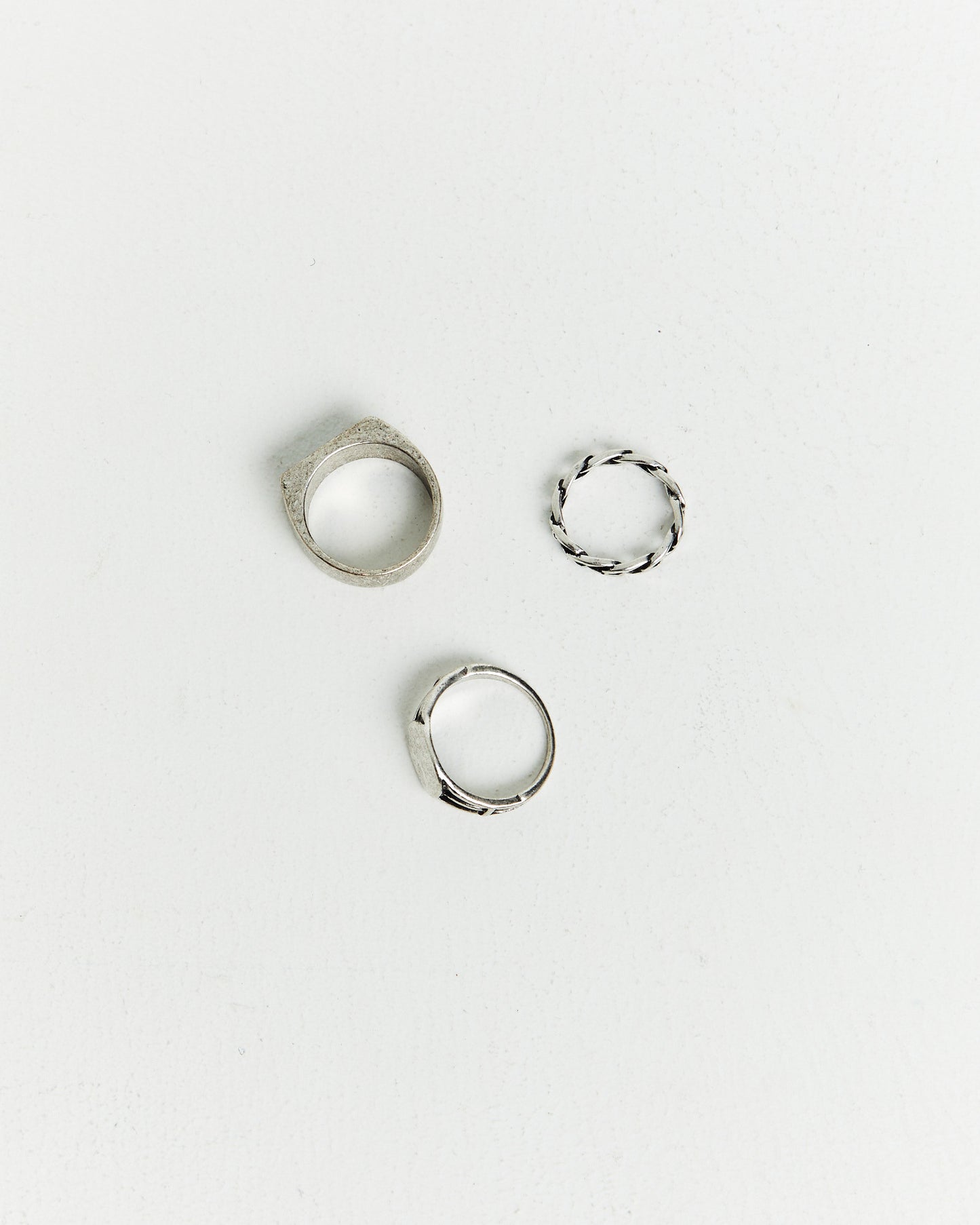 Code Rings 3 Pack Silver Multi