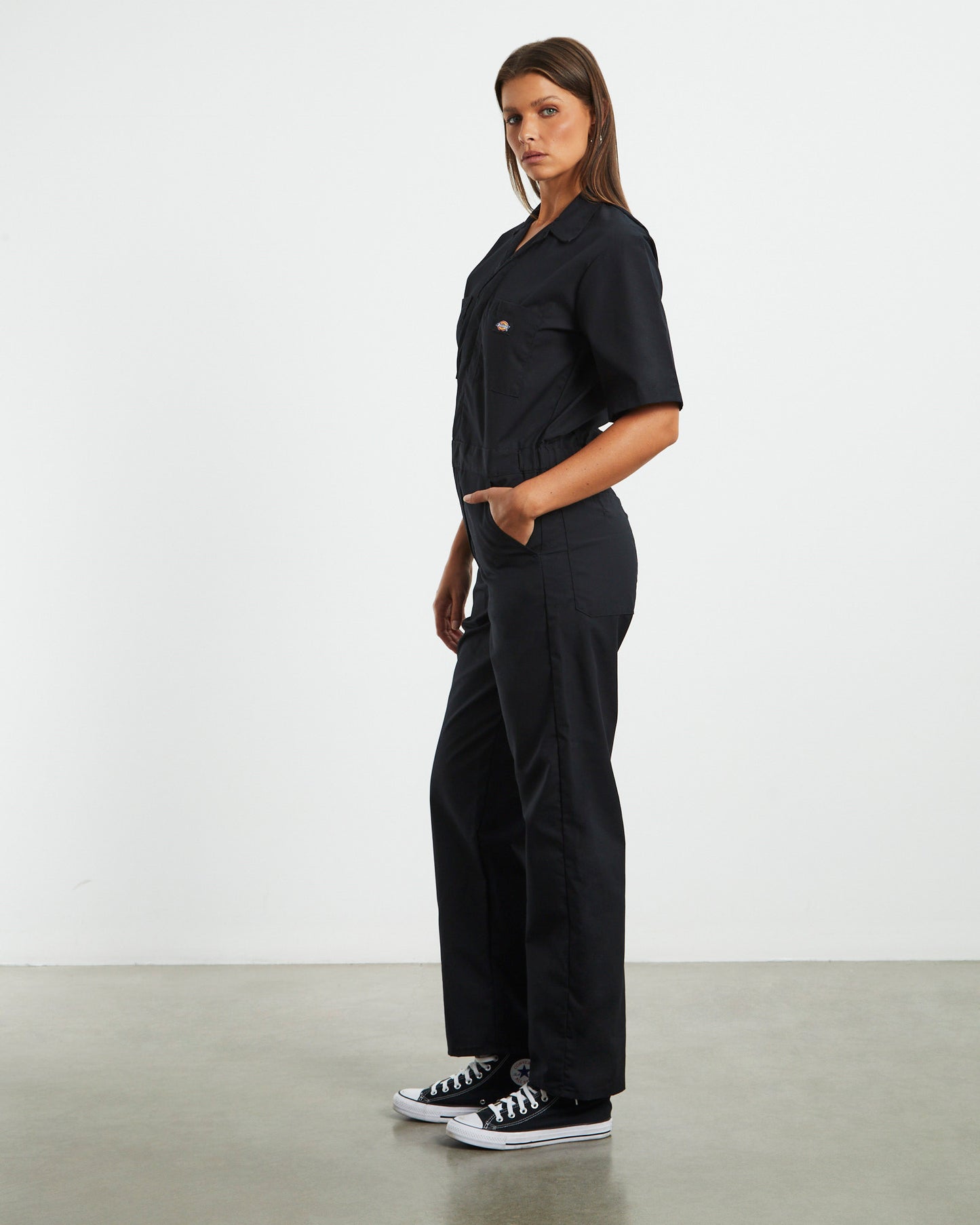 Short Sleeve Coverall Black