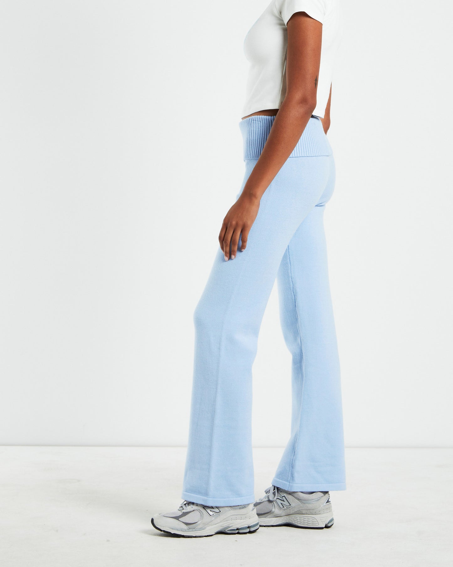 Effie Low Rise Knit Pants Blue