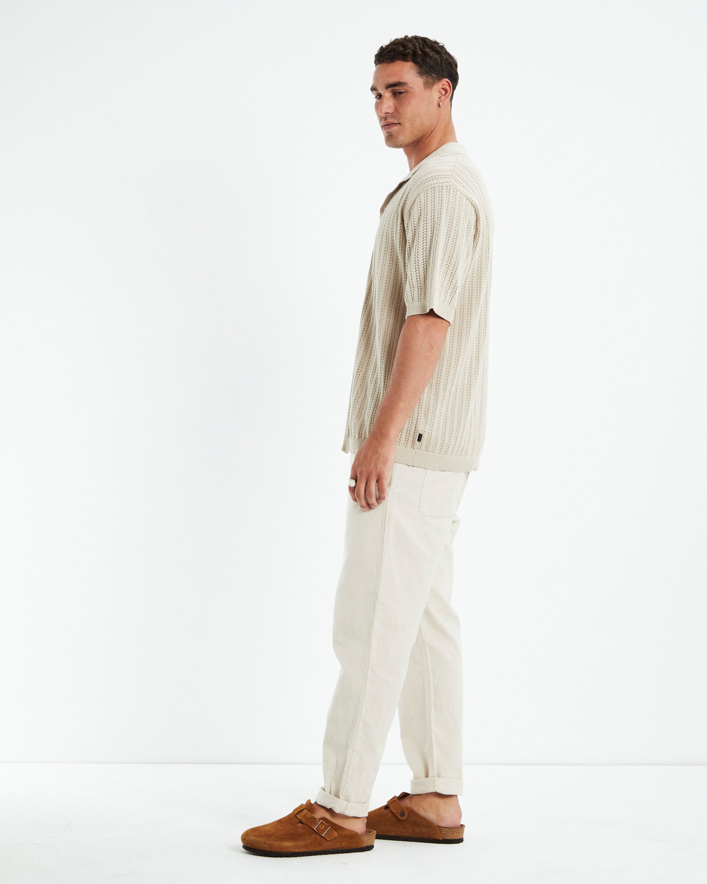 Bowler Short Sleeve Knit Shirt Stone