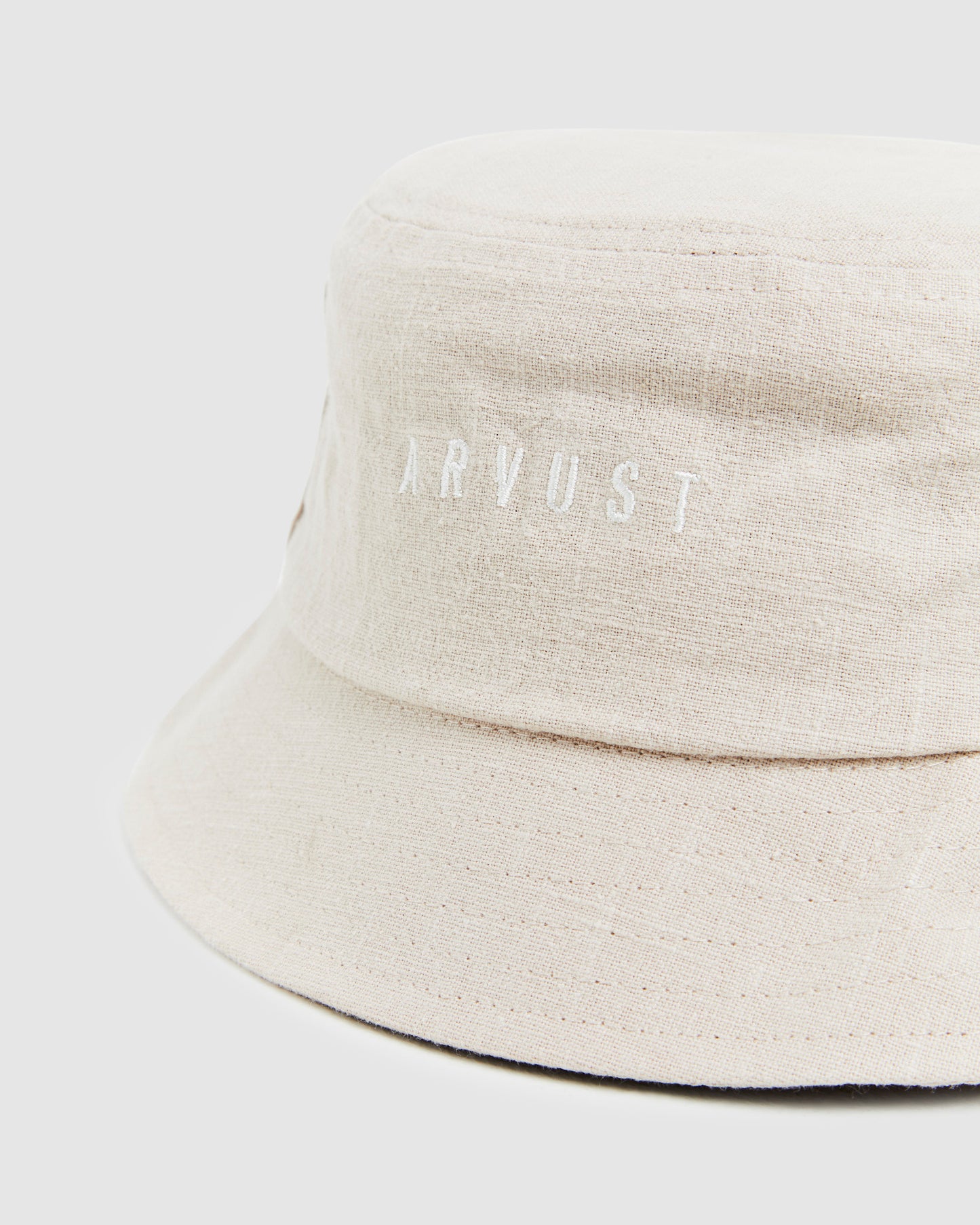 Logo Linen Bucket Hat Natural