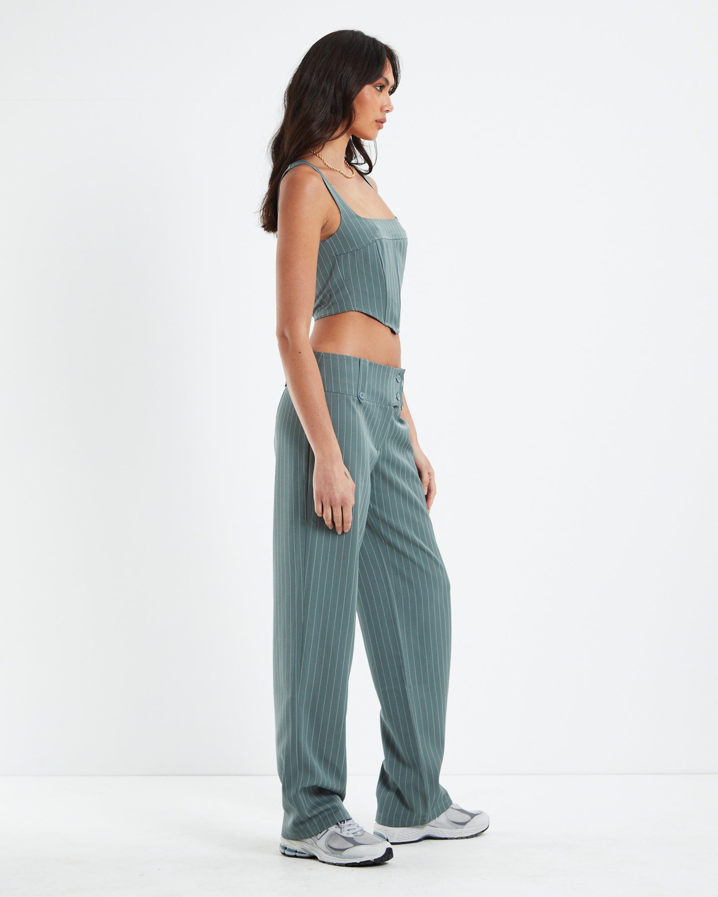 Kristen Dipped Hem Square Neck Corset Top