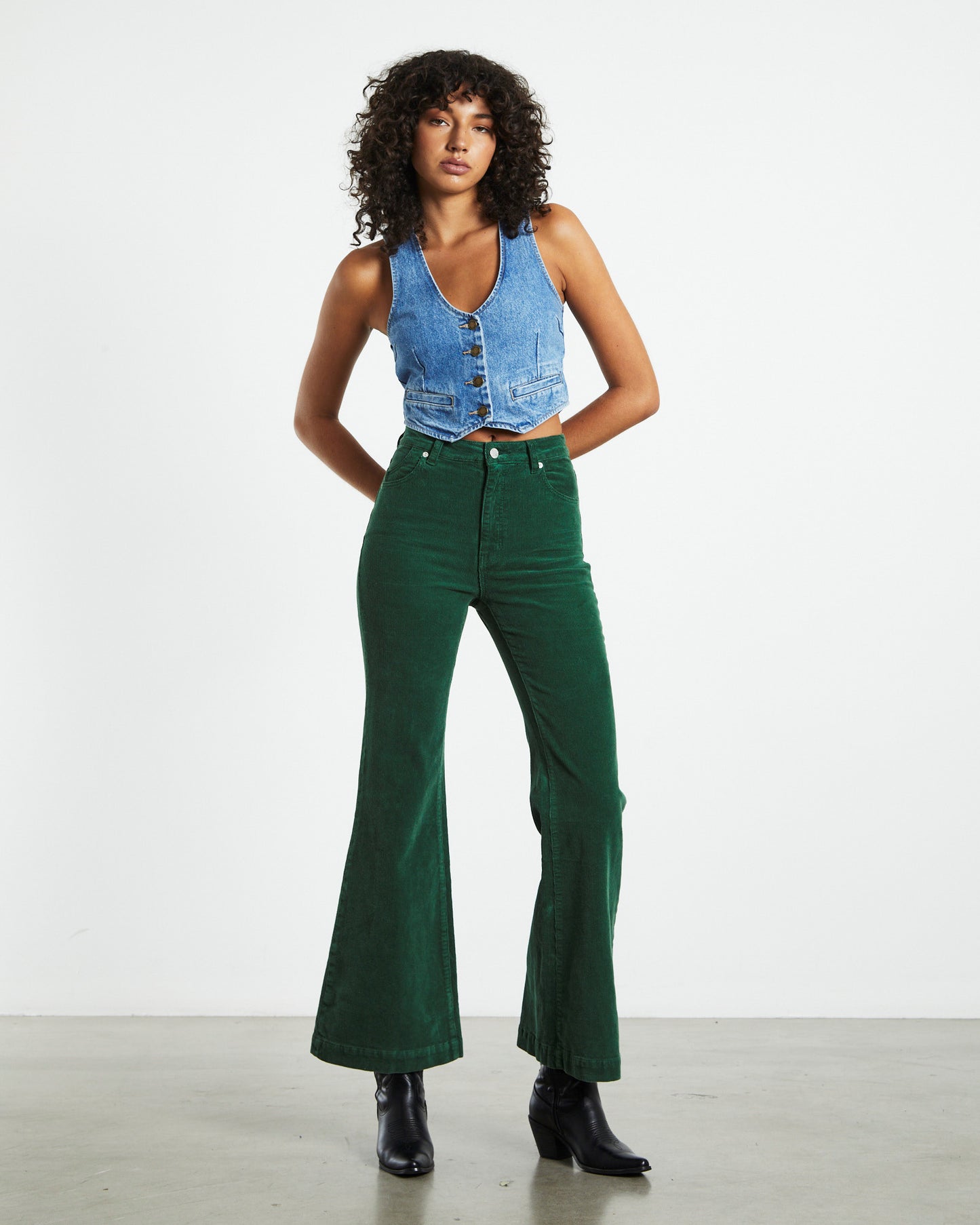 Eastcoast Flare Corduroy Jeans Basil Green
