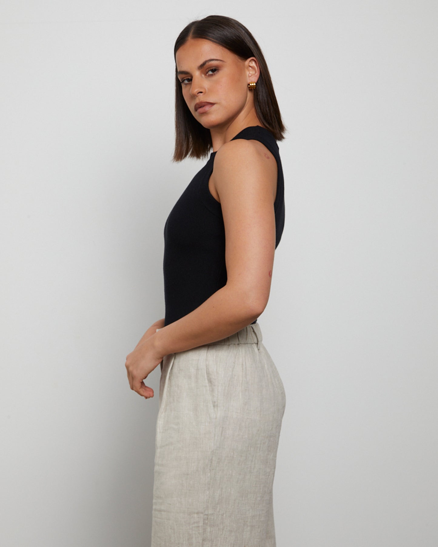 Luxe Knitted Tank Top in Black