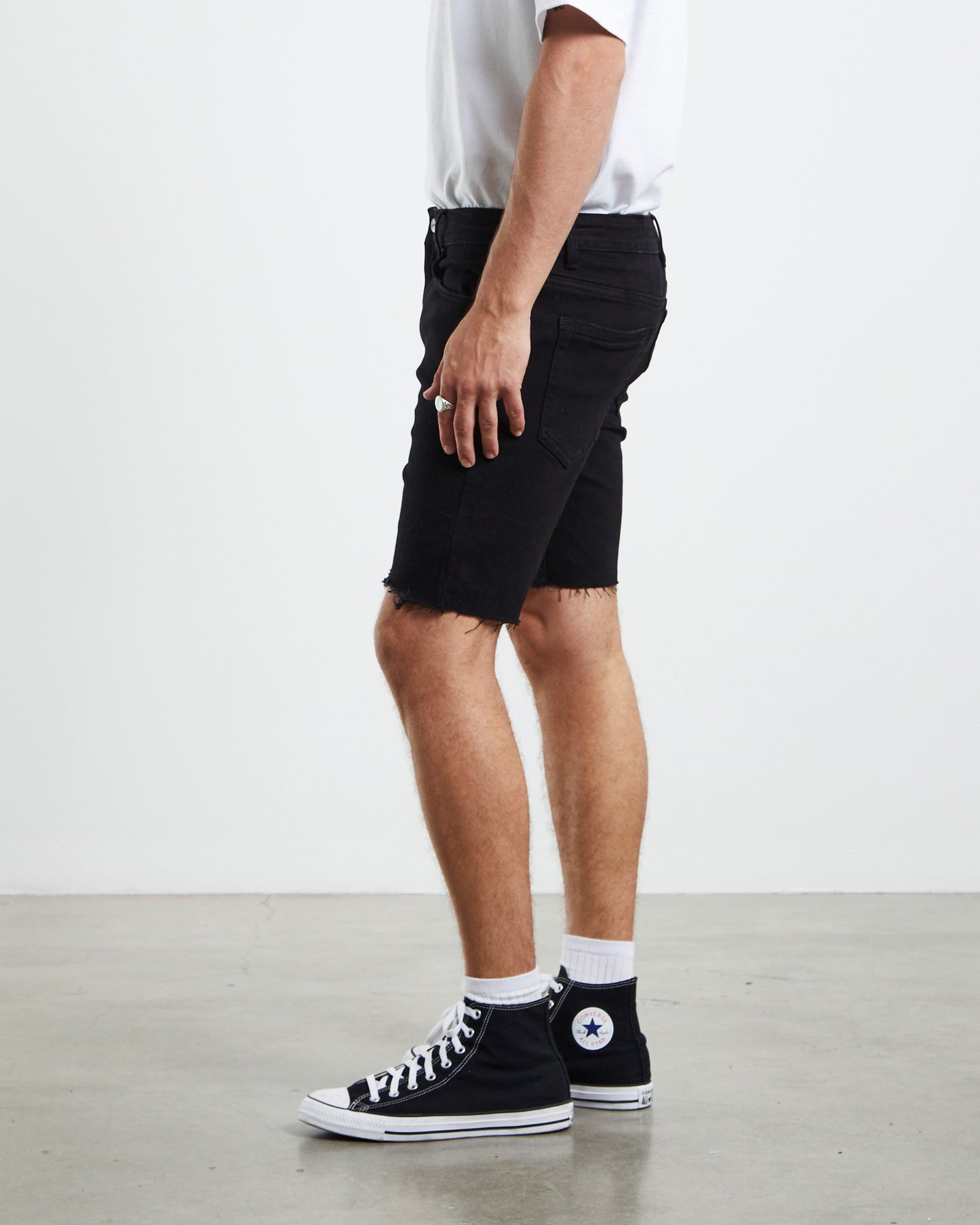 Pistol Denim Shorts Black Night