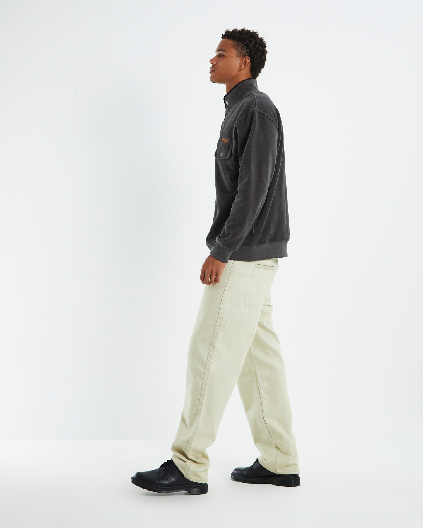 Polar Button Up Sweater Slate Grey