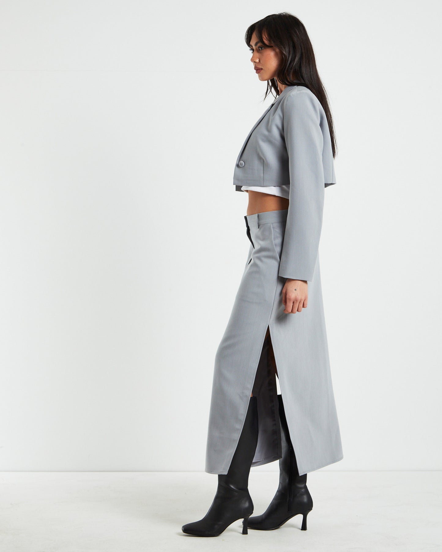 Myla Boyfriend Blazer in Dove Grey