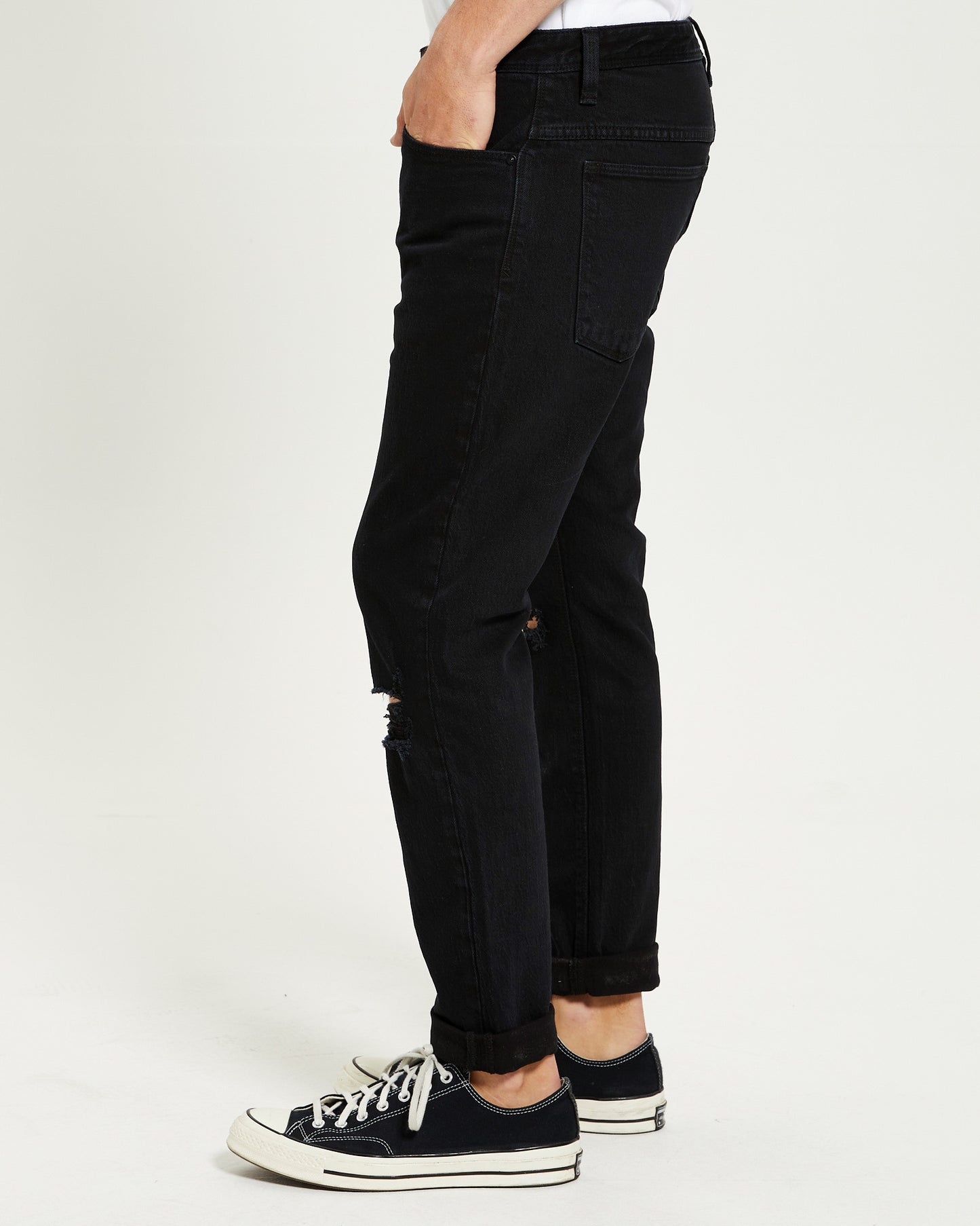 A Dropped Slim Denim Jeans Mamba Rip