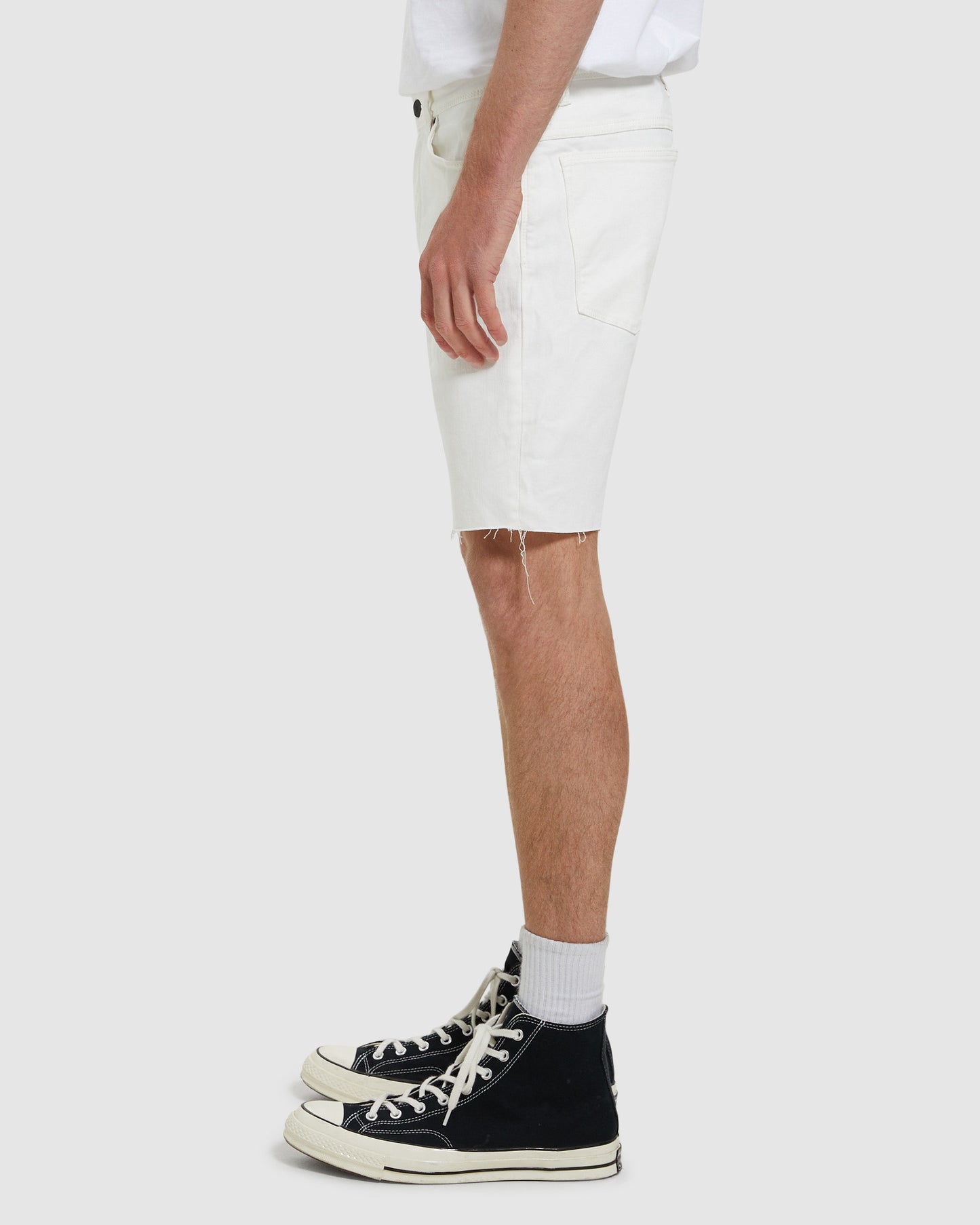 A Dropped Skinny Denim Shorts
