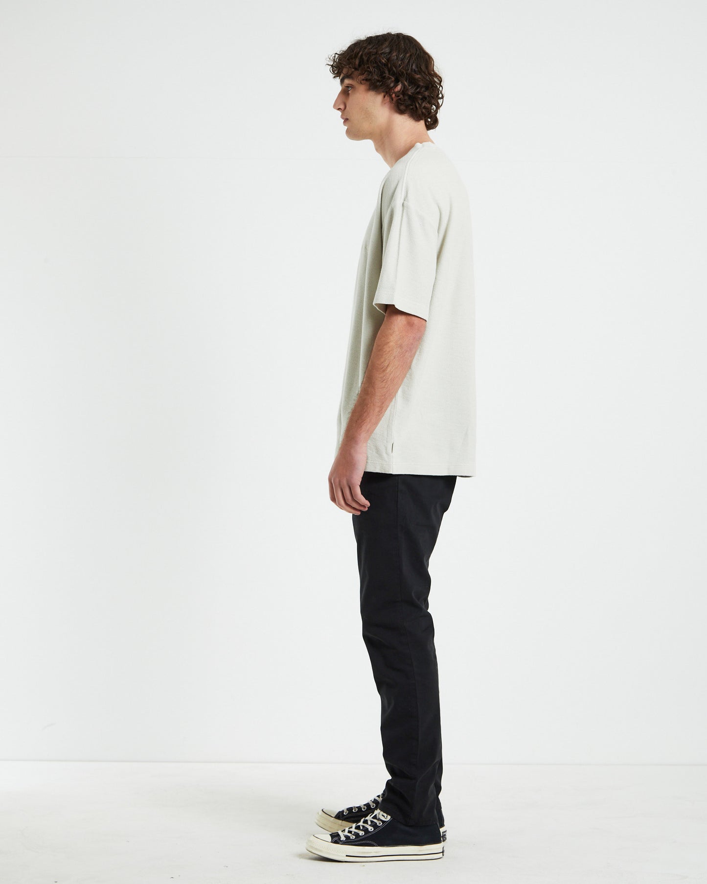Ramona Linen Short Sleeve T-Shirt in Off White