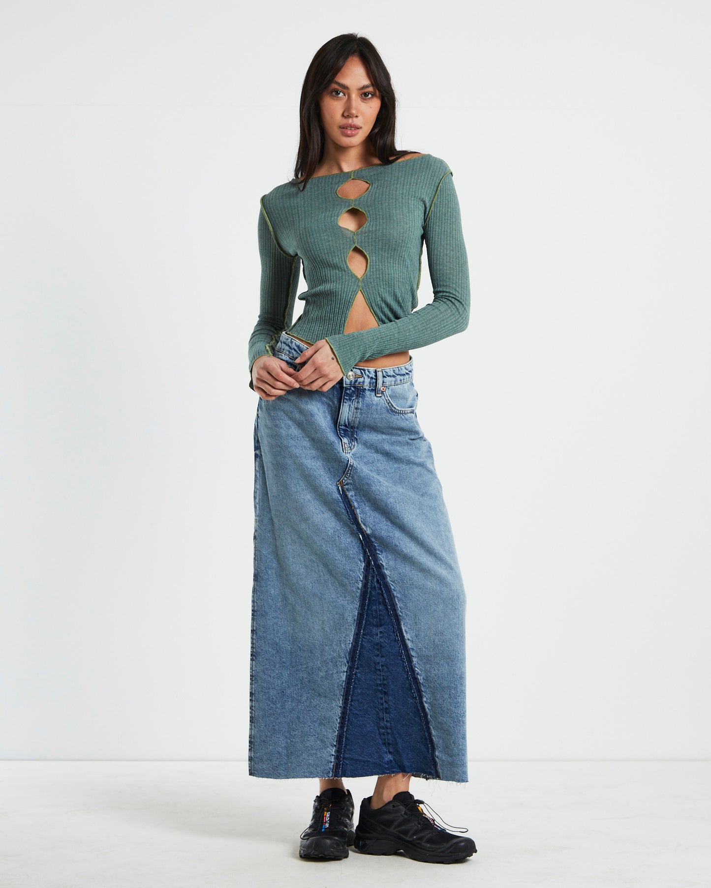 BDG Denim Midi Skirt in