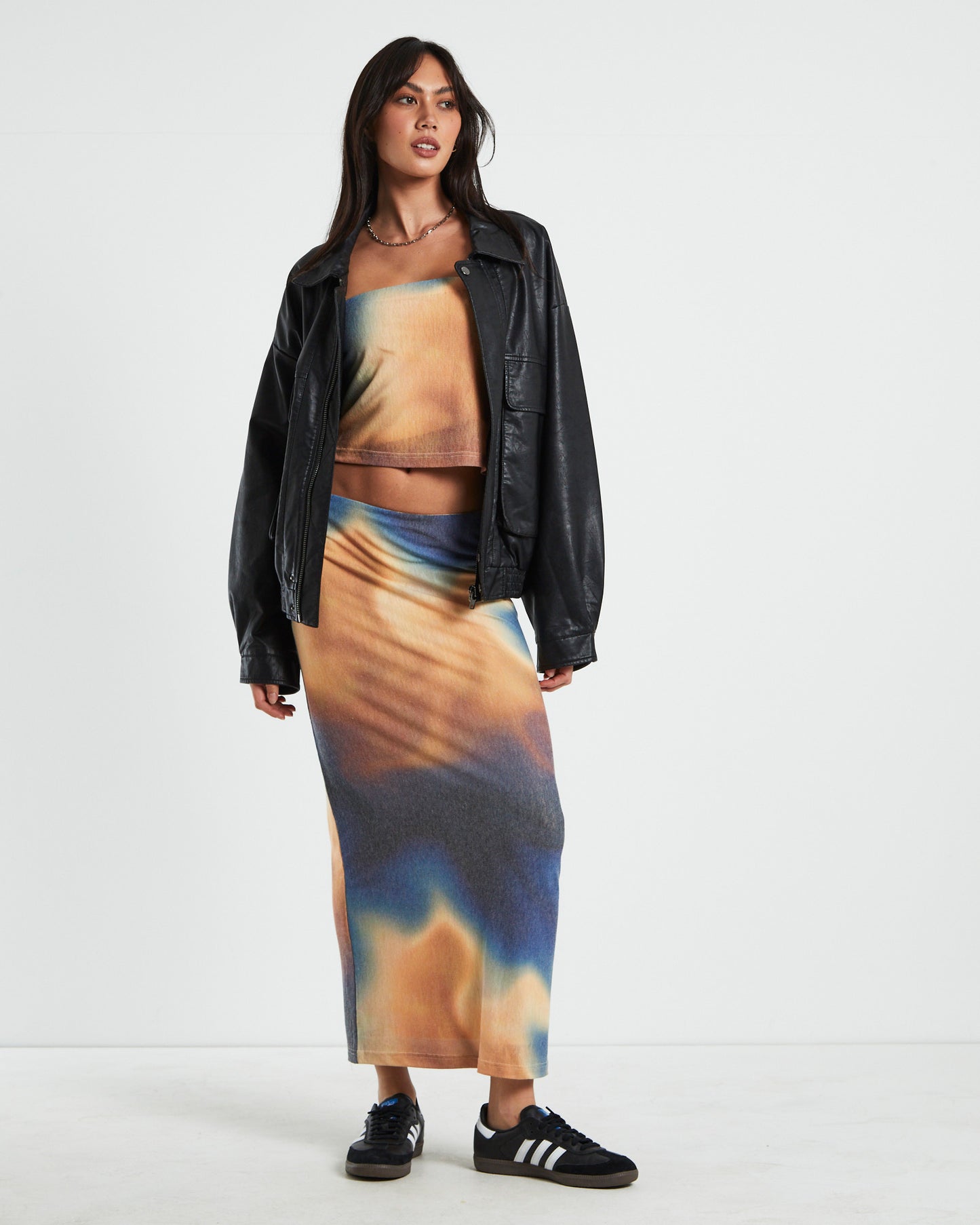 Della Printed Knit Midi Skirt in Assorted