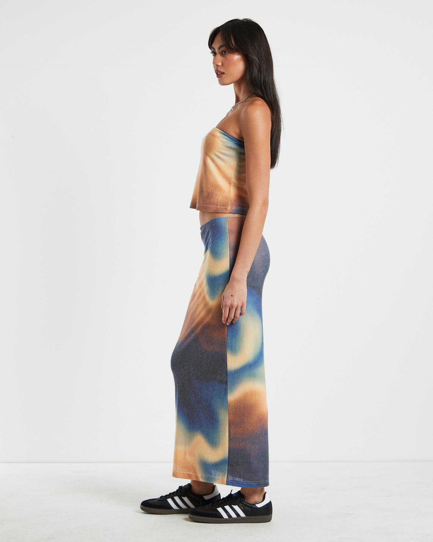 Della Printed Strapless Knit Top in Assorted