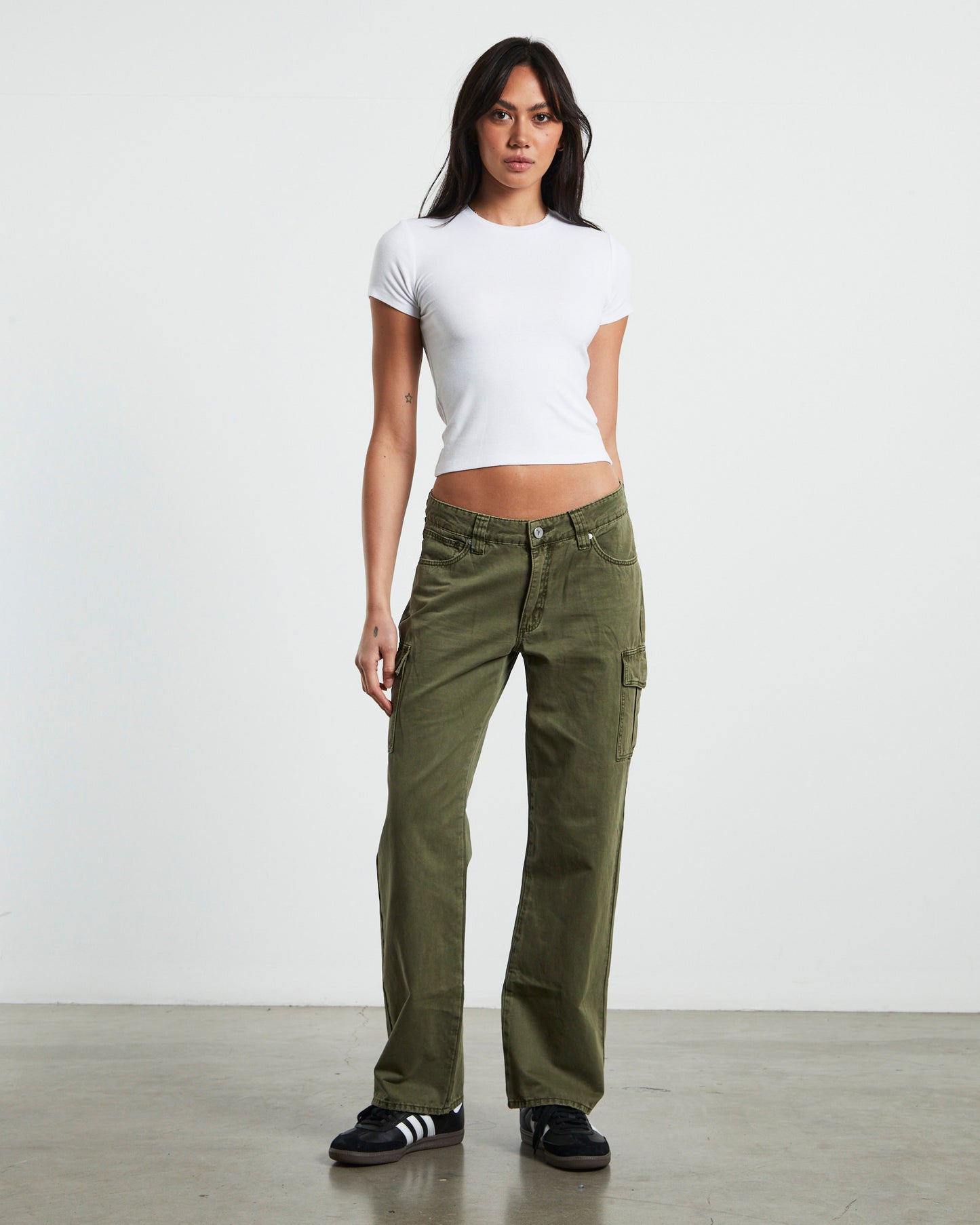 A Low Carrie Cargo Pants in Y2K Green