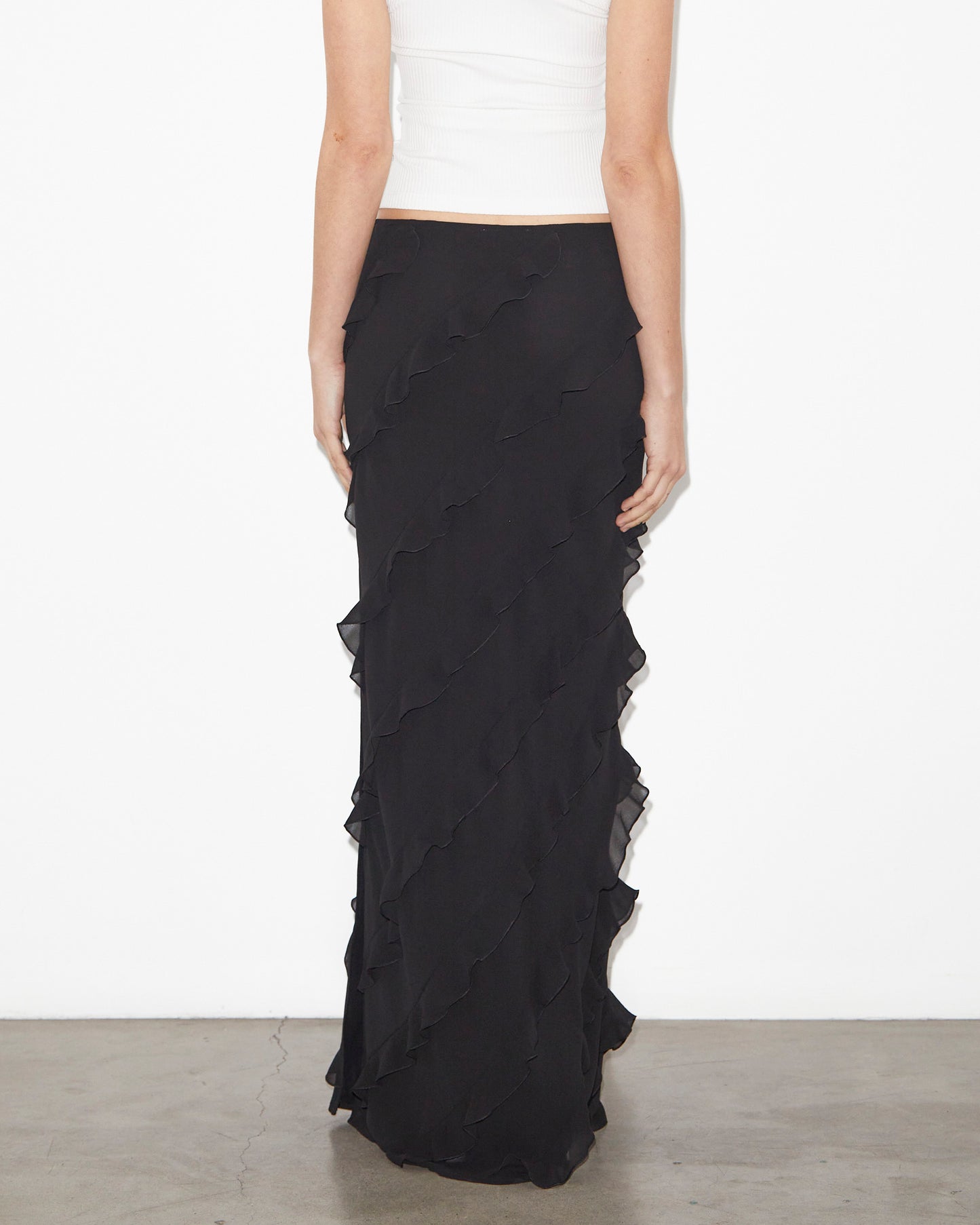 Marta Ruffle Skirt in Black