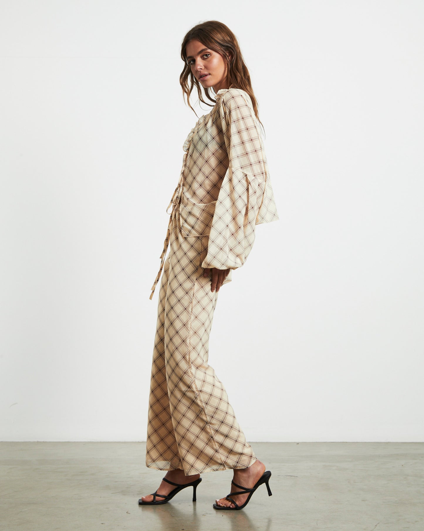 Candice Top Check Print