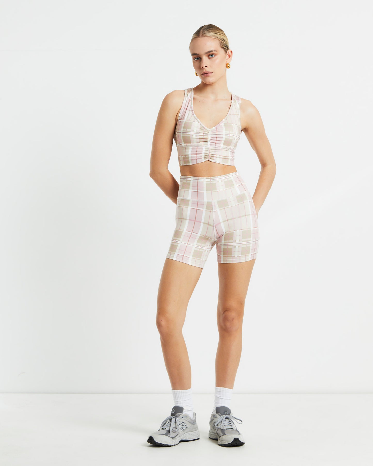 3" Hot Shorts in Pink Check Assorted