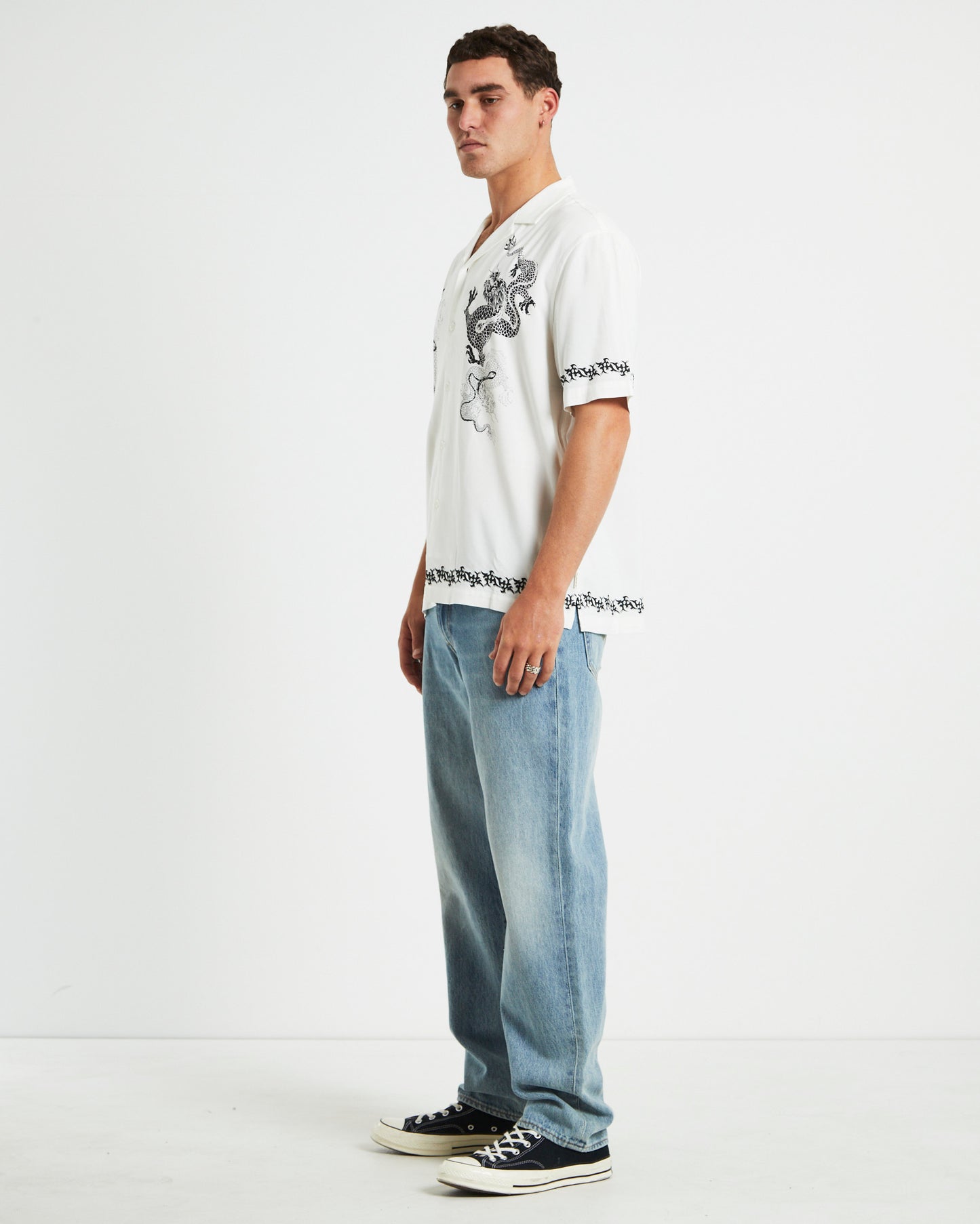 Draco Short Sleeve Resort Shirt in White