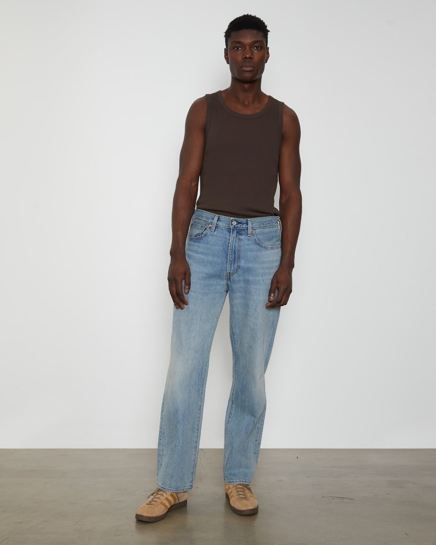 Rib Singlet in Umber Brown