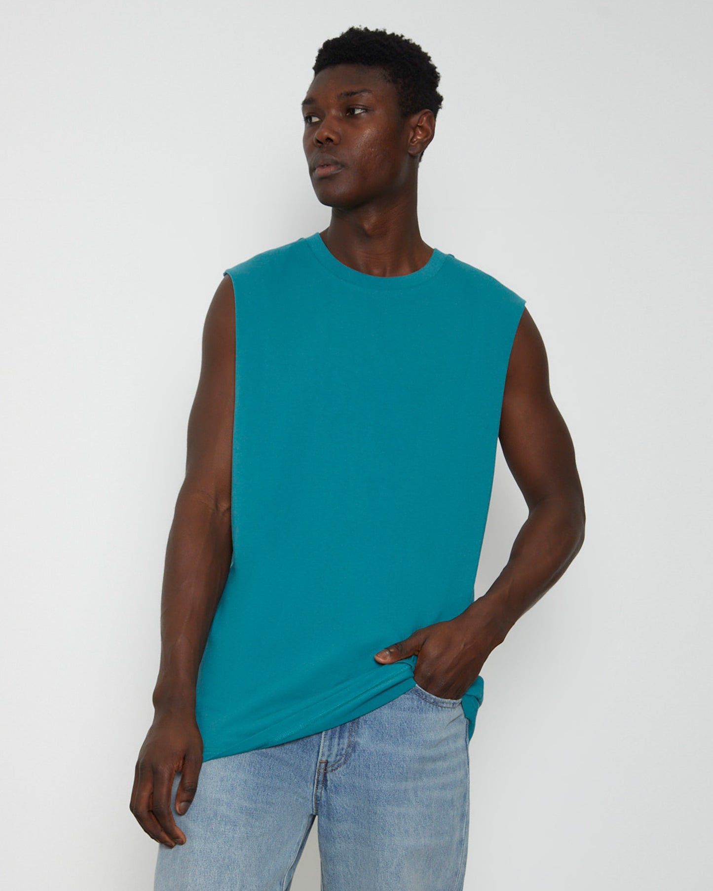 Muscle Tank Tee in Emerald