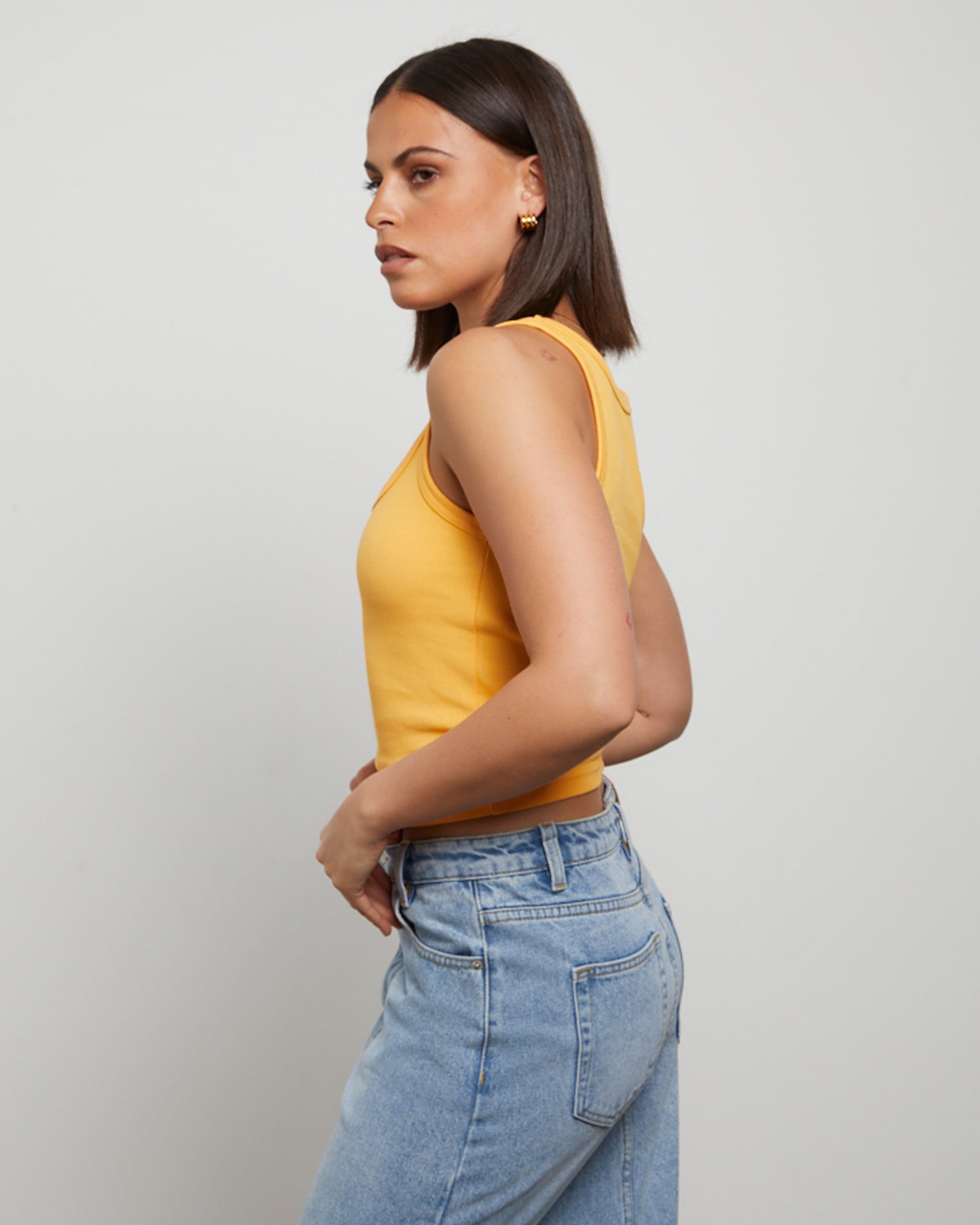 Super Scoop Neck Classic Tank Top in Orange