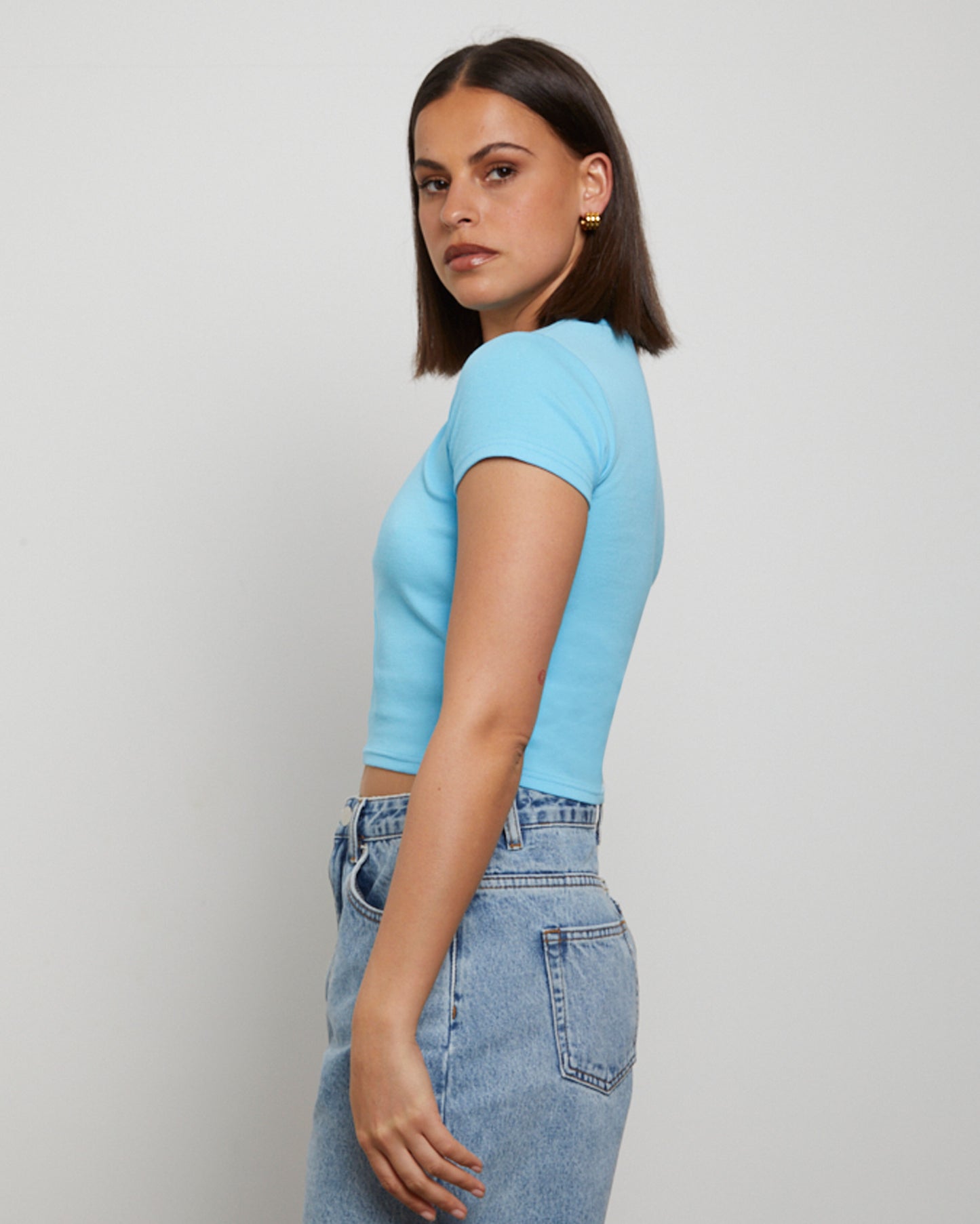 Baby Tee in Azure Blue