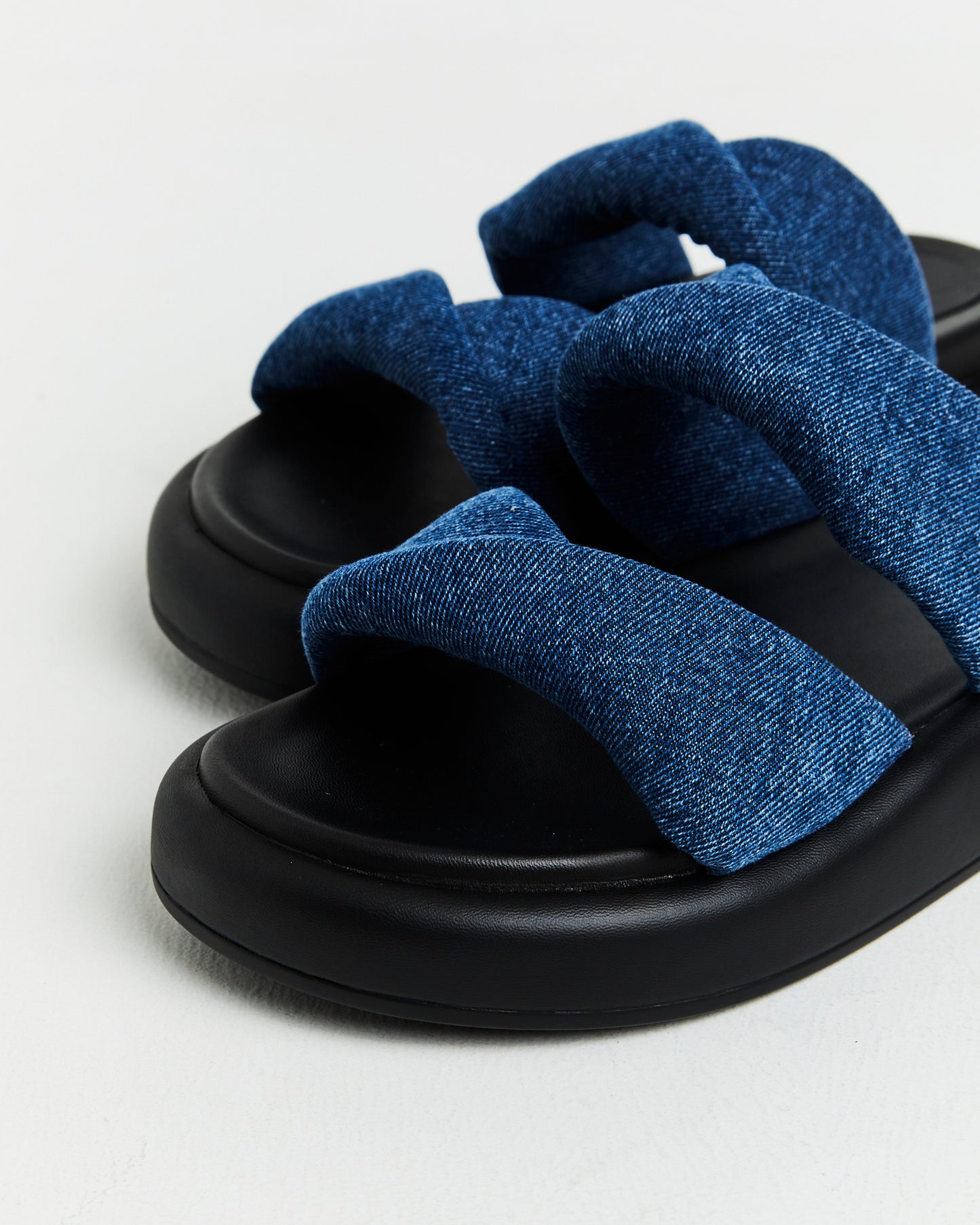 Therese Slides in Dark Denim Blue