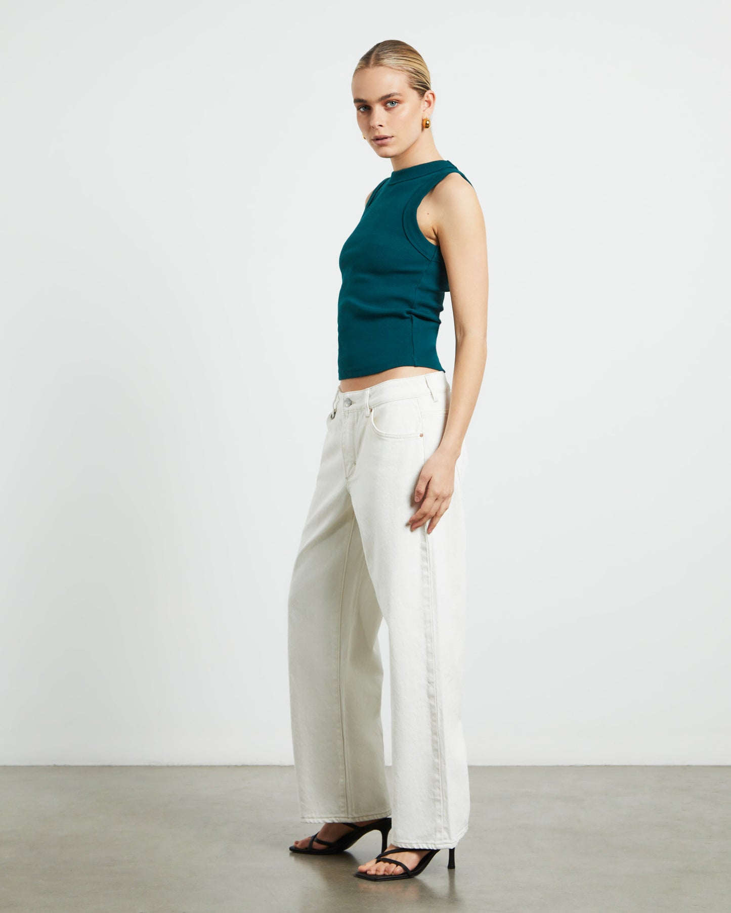 Jonesy Singlet Top in Deep Jade