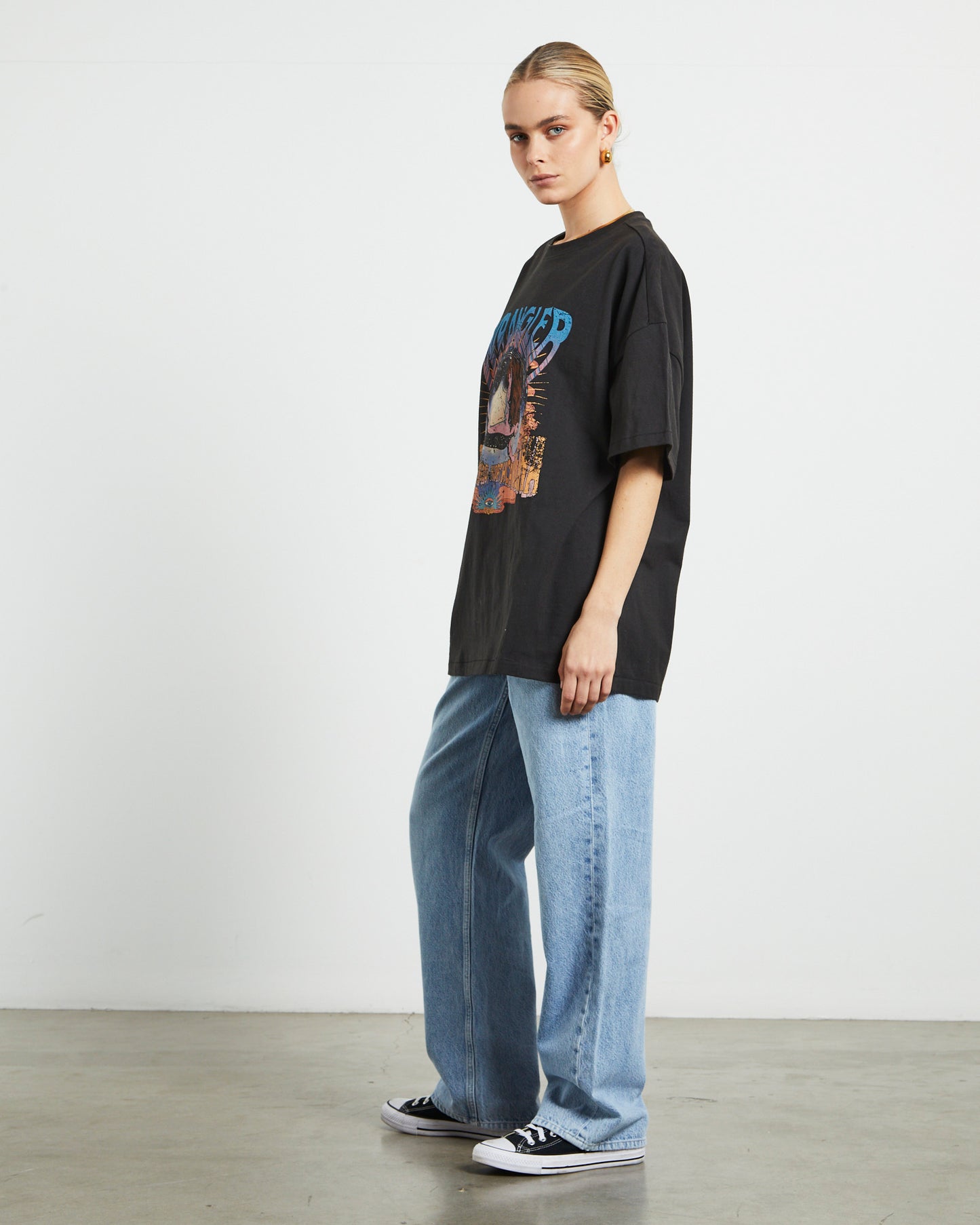 Boxy Slouch Short Sleeve T-Shirt in Transcending Black