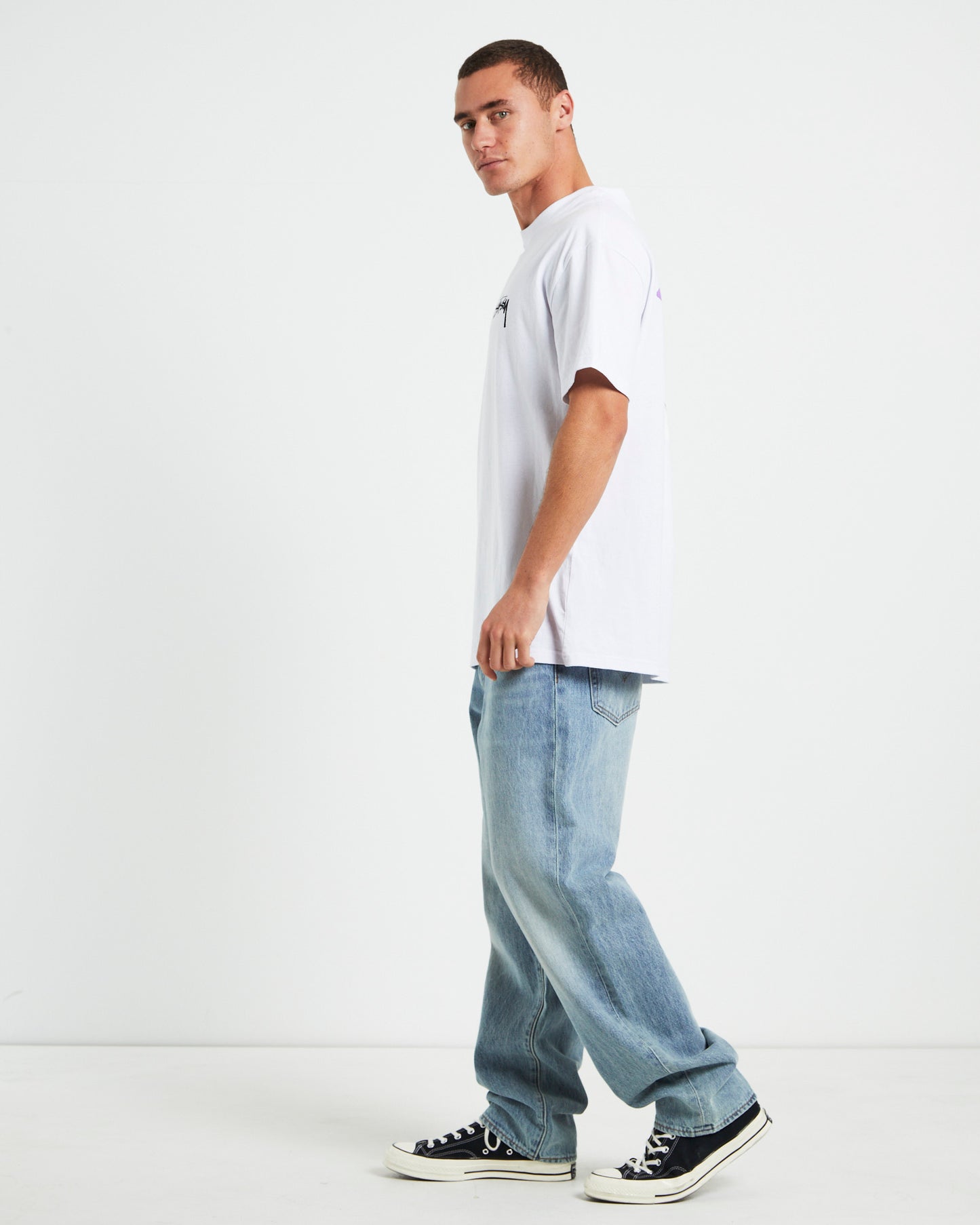 Pair Of Dice Solid Short Sleeve T-Shirt in White