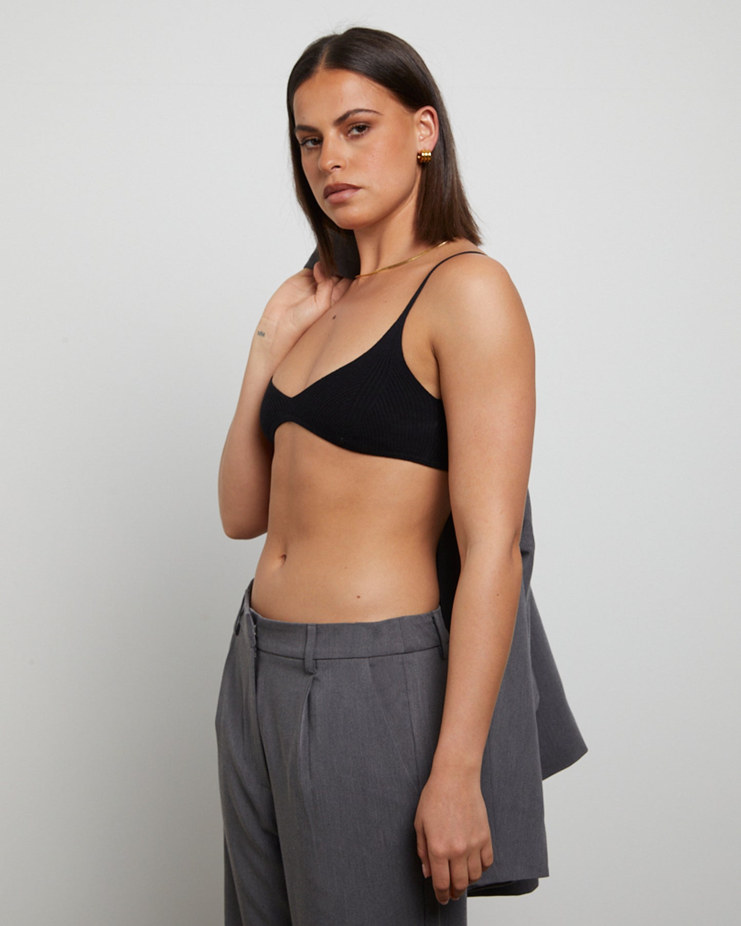 Luxe Knitted Bralette Black