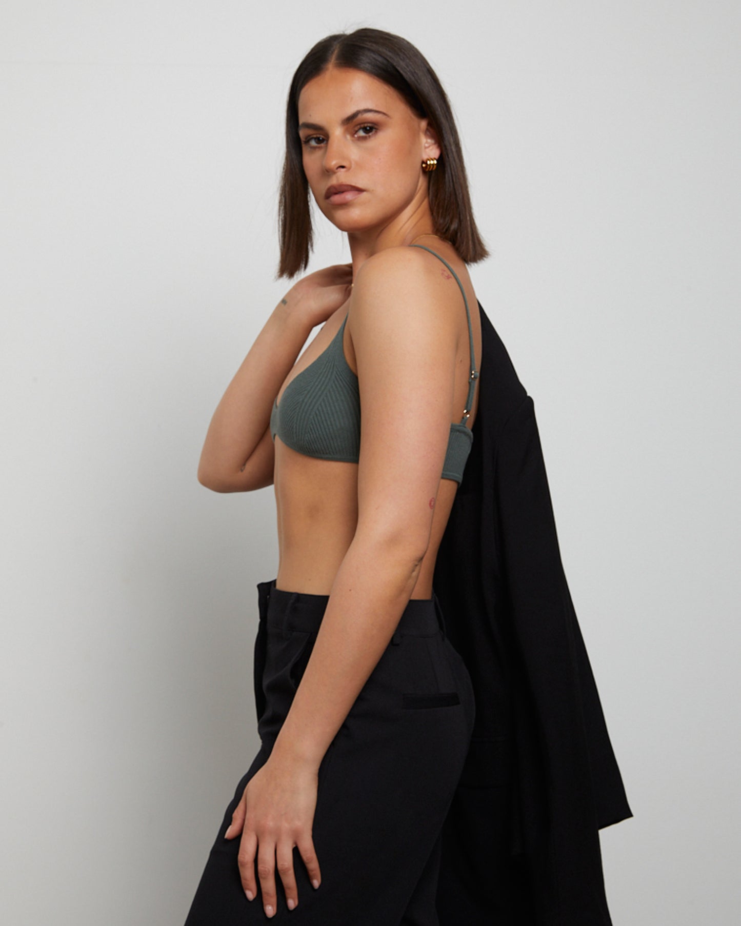 Luxe Knitted Bralette Green