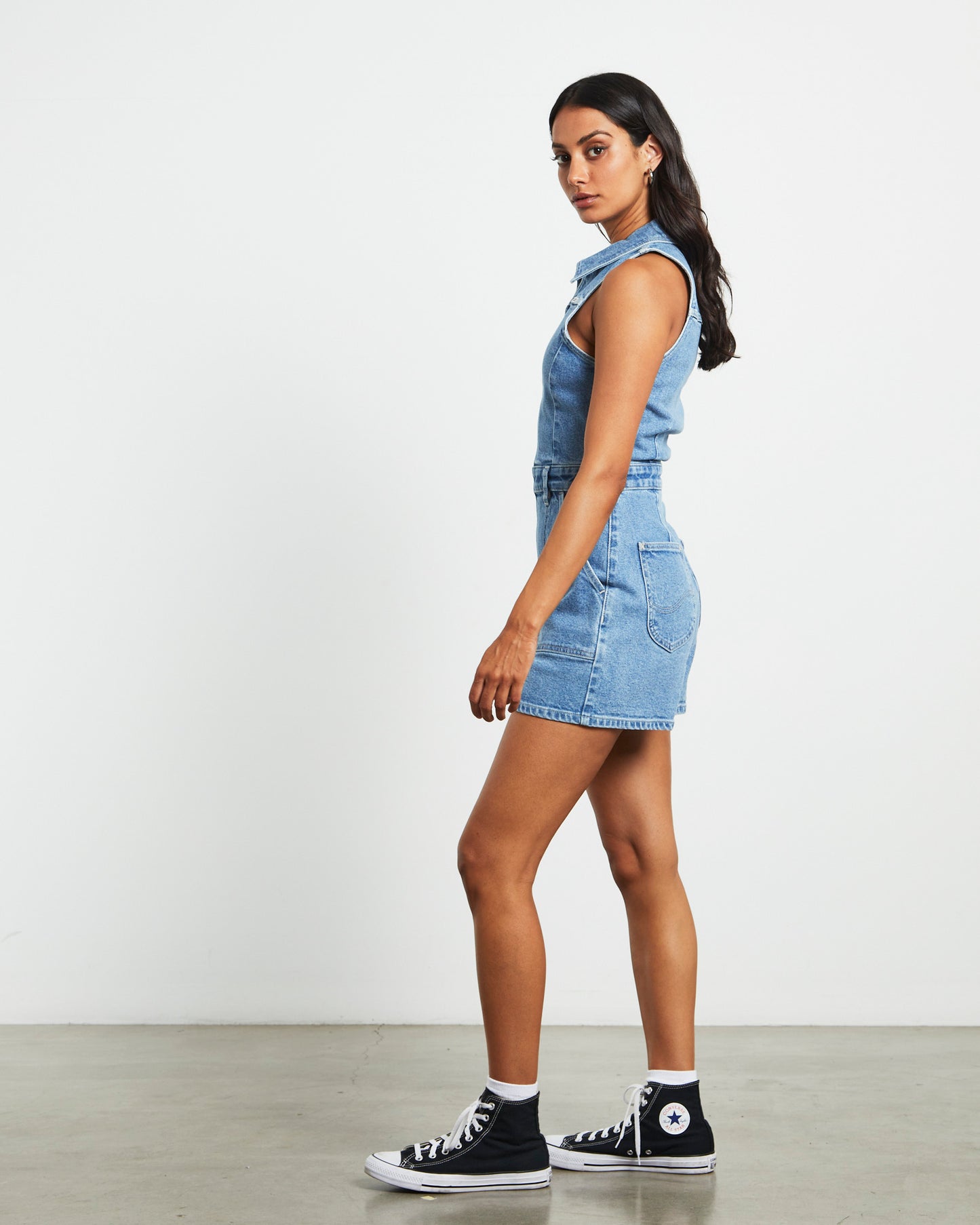 Victoria Romper in Manifesto Blue