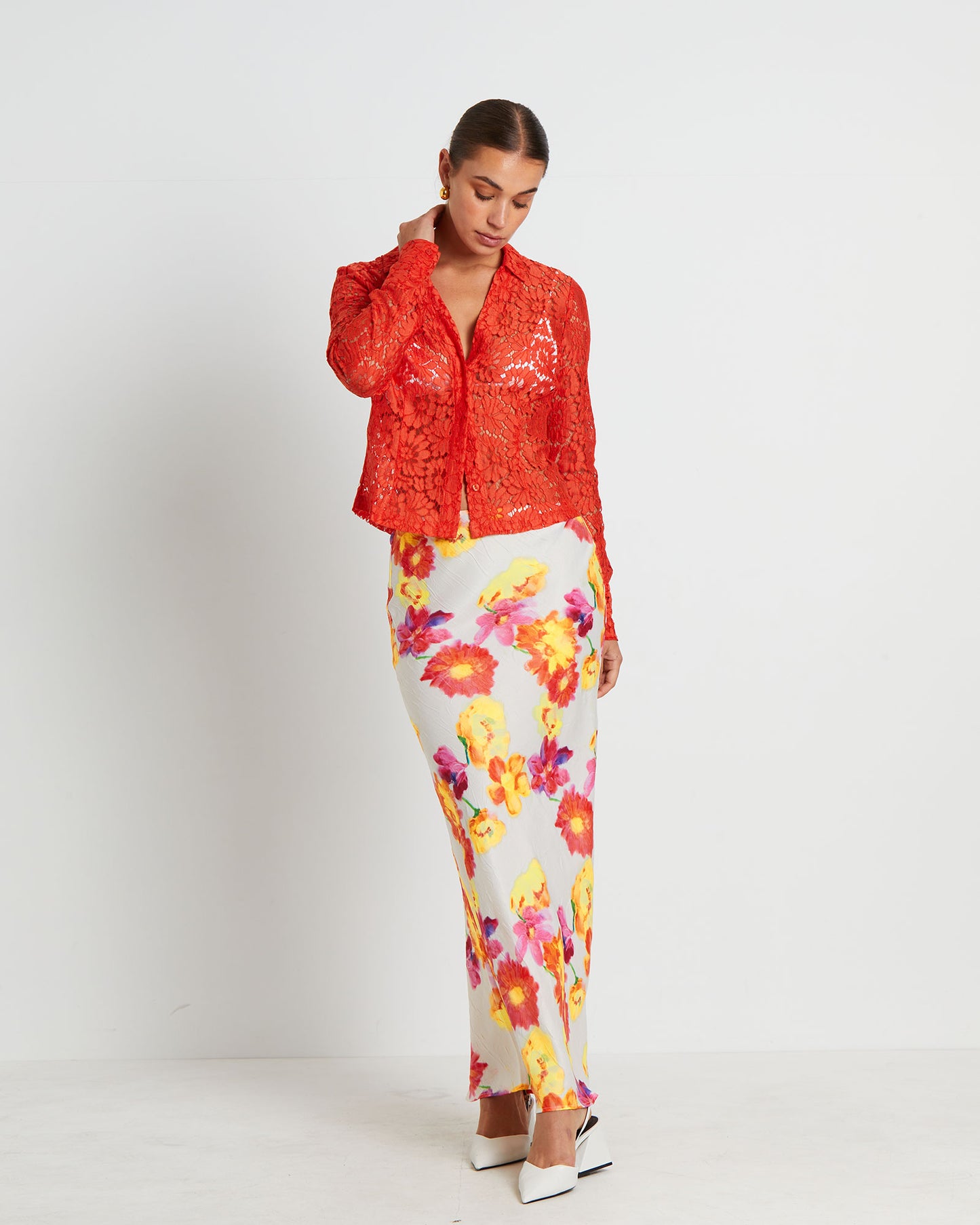 Pip Sheer Lace Long Sleeve Shirt