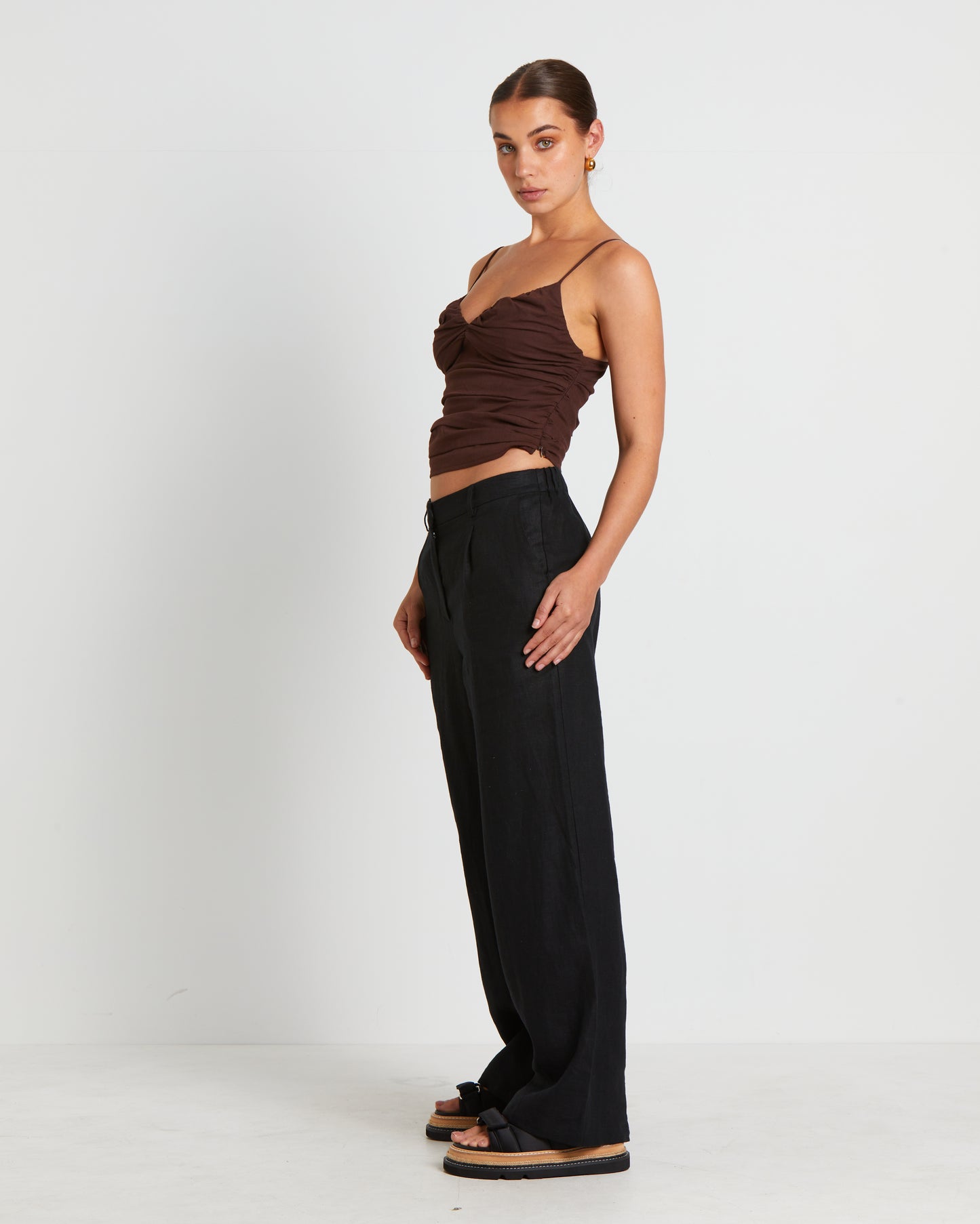 Norah Gather Cami in Coffee Brown