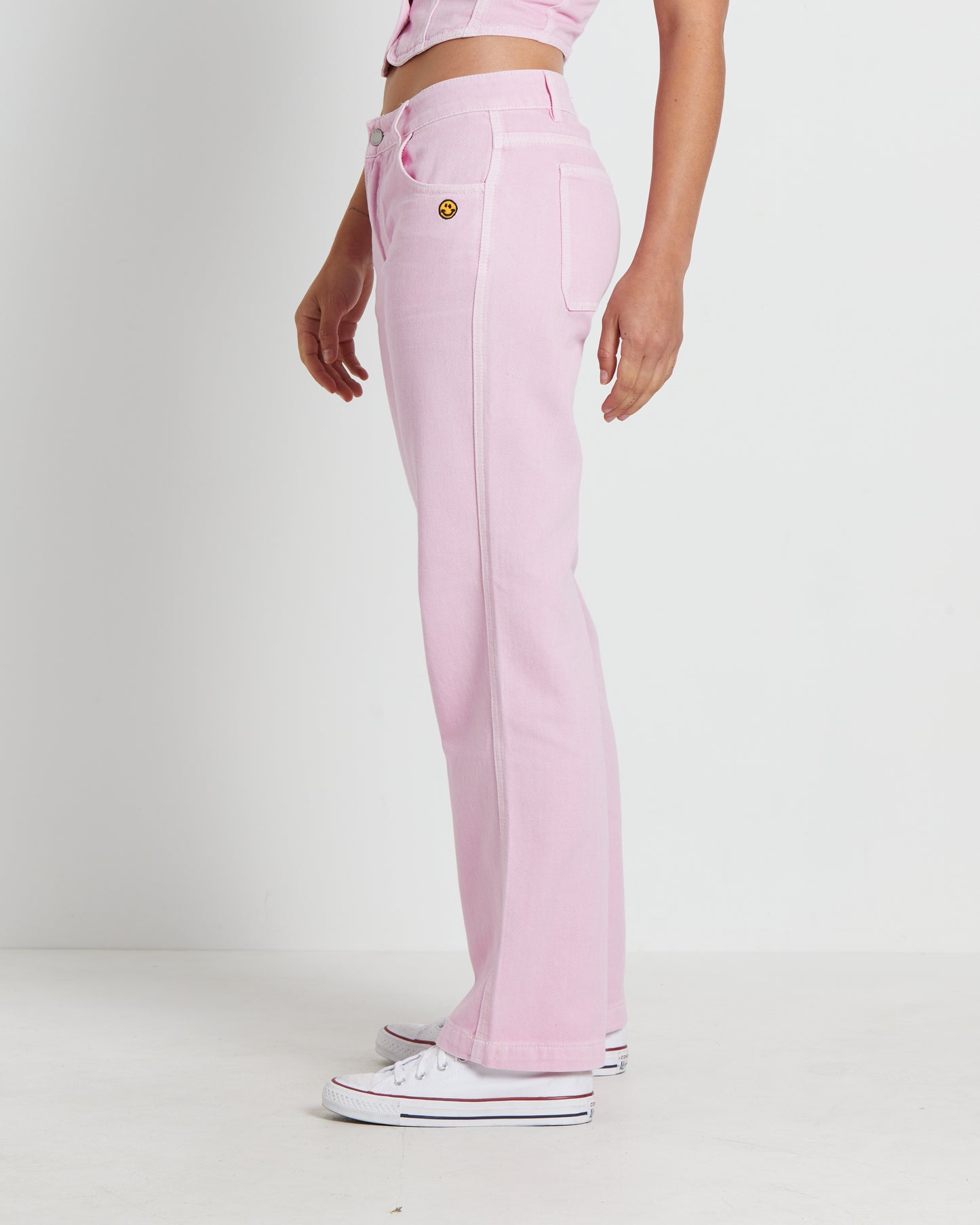 Heavenly People Straight Low Rise Pants in Baby Pink