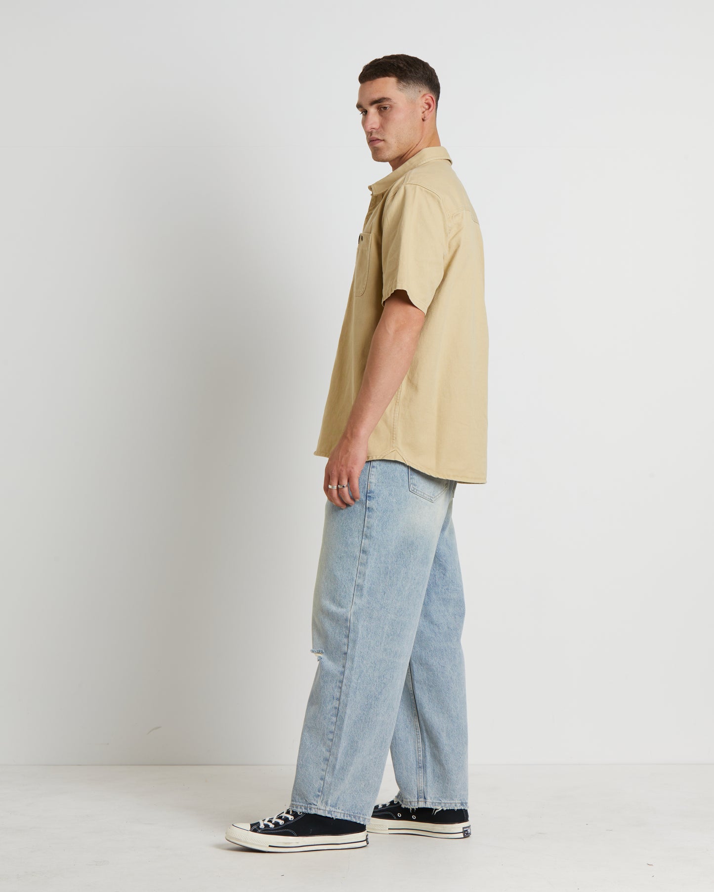 Lee Worker Short Sleeve Shirt in Union Stone