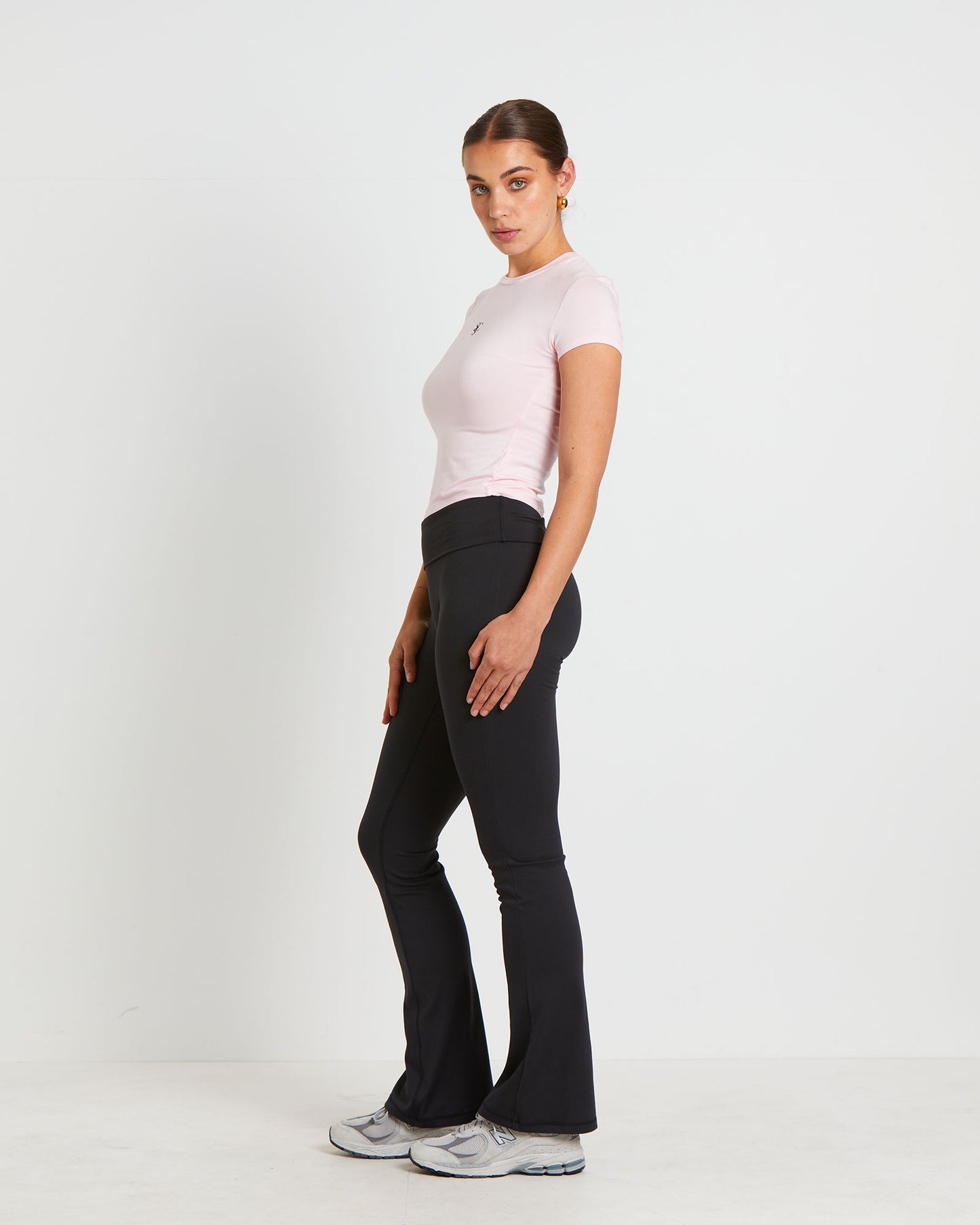 Subtitled Sports Club Fitted Tee in Ballet Pink
