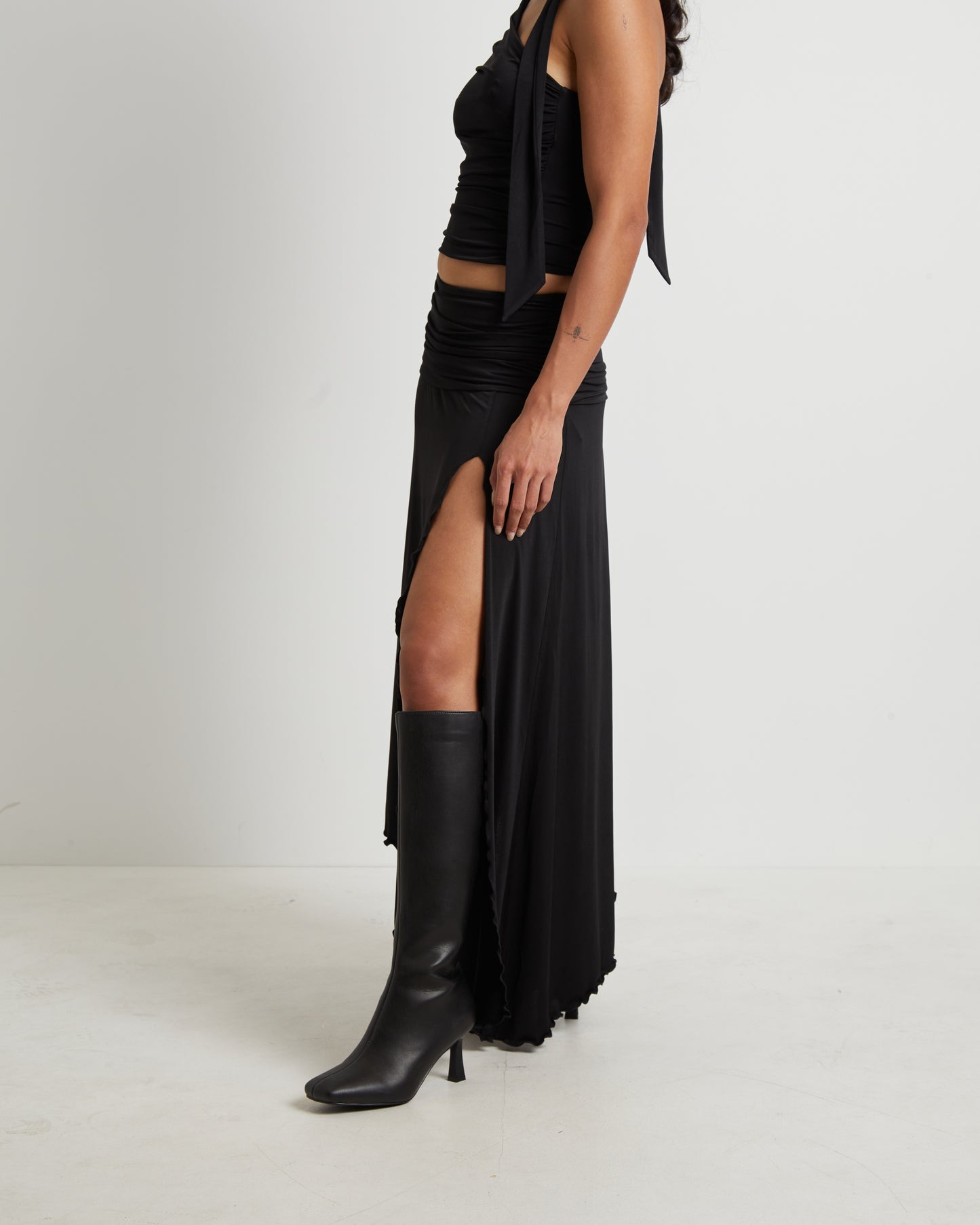 Florence Fairy Hem Maxi Skirt in Black