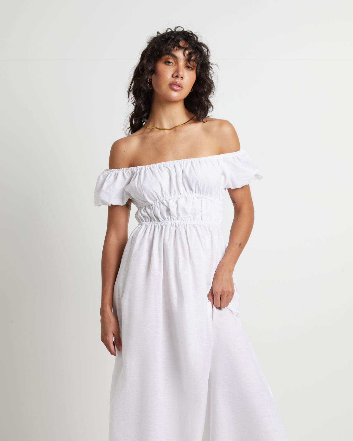 Sofia Maxi Dress in White WHITE