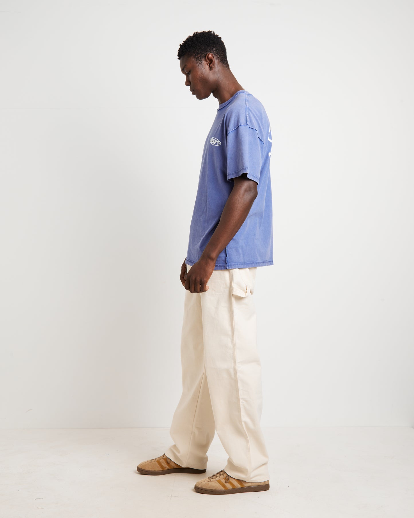 Acetime Reverse Short Sleeve T-Shirt in Acid Blue Print