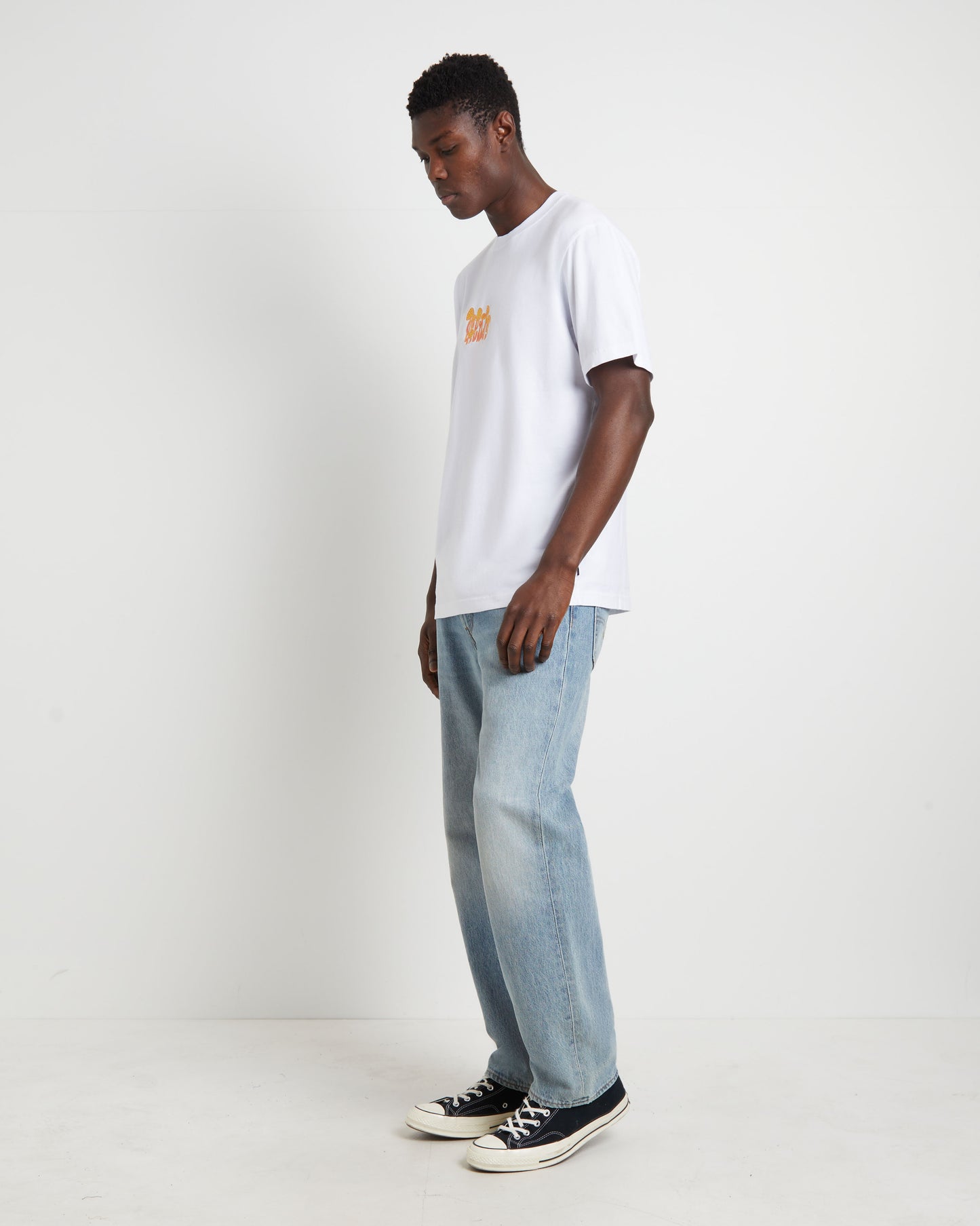 Psychedelic Retro Fit Short Sleeve T-Shirt in White