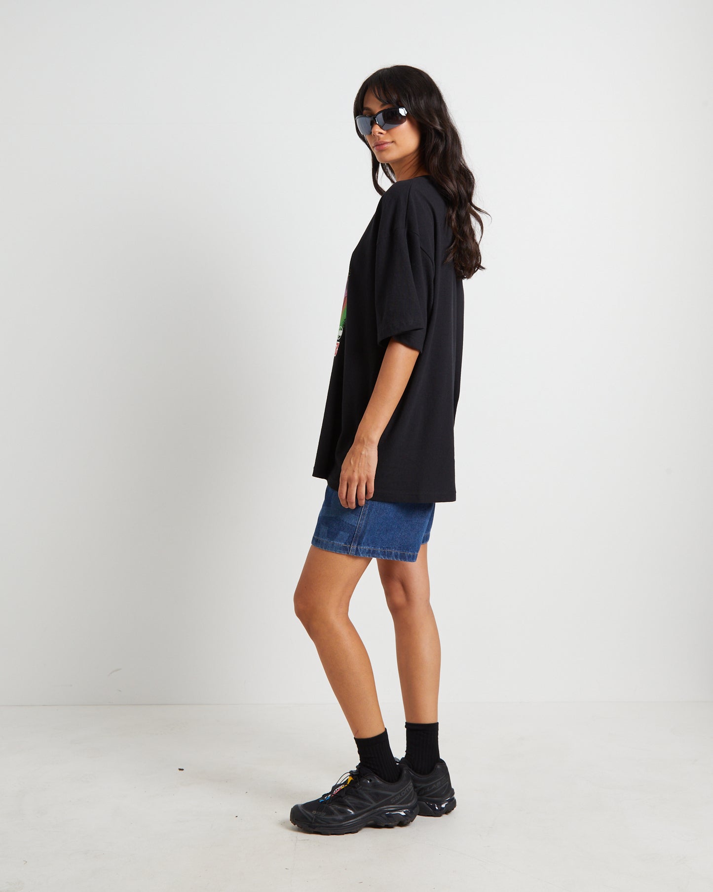 Too Wrist Oversized T-Shirt in Black
