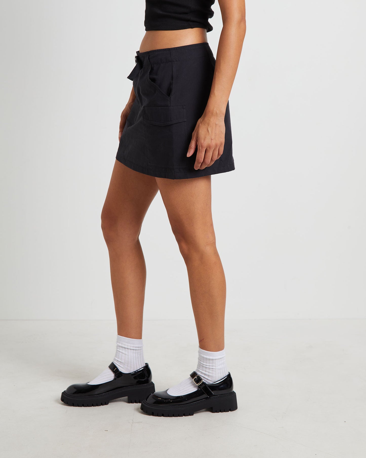 Resurgence Tech Cargo Mini Skirt in Pitch Black